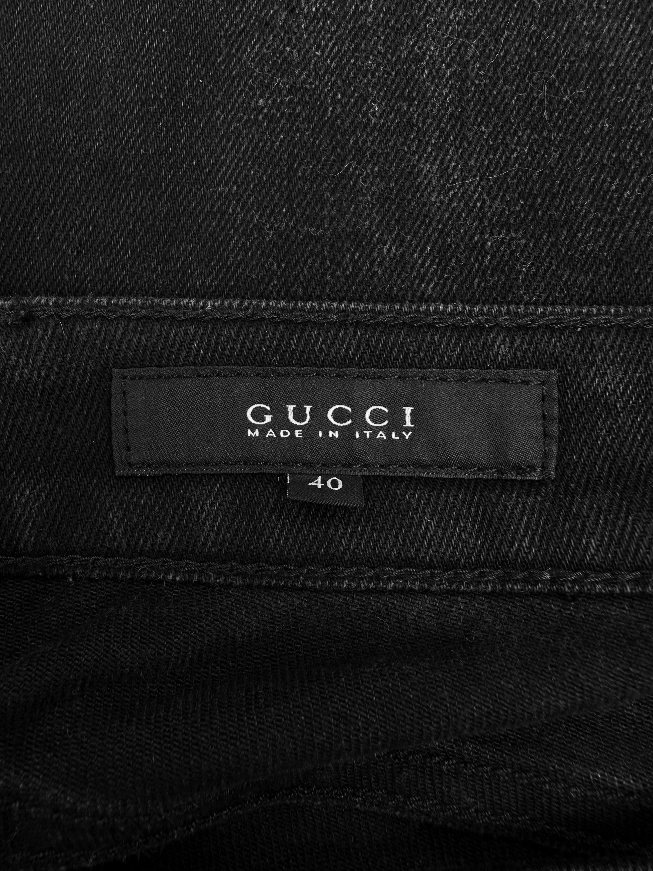 00s Gucci by Tom Ford Black Flared Leg Denim
