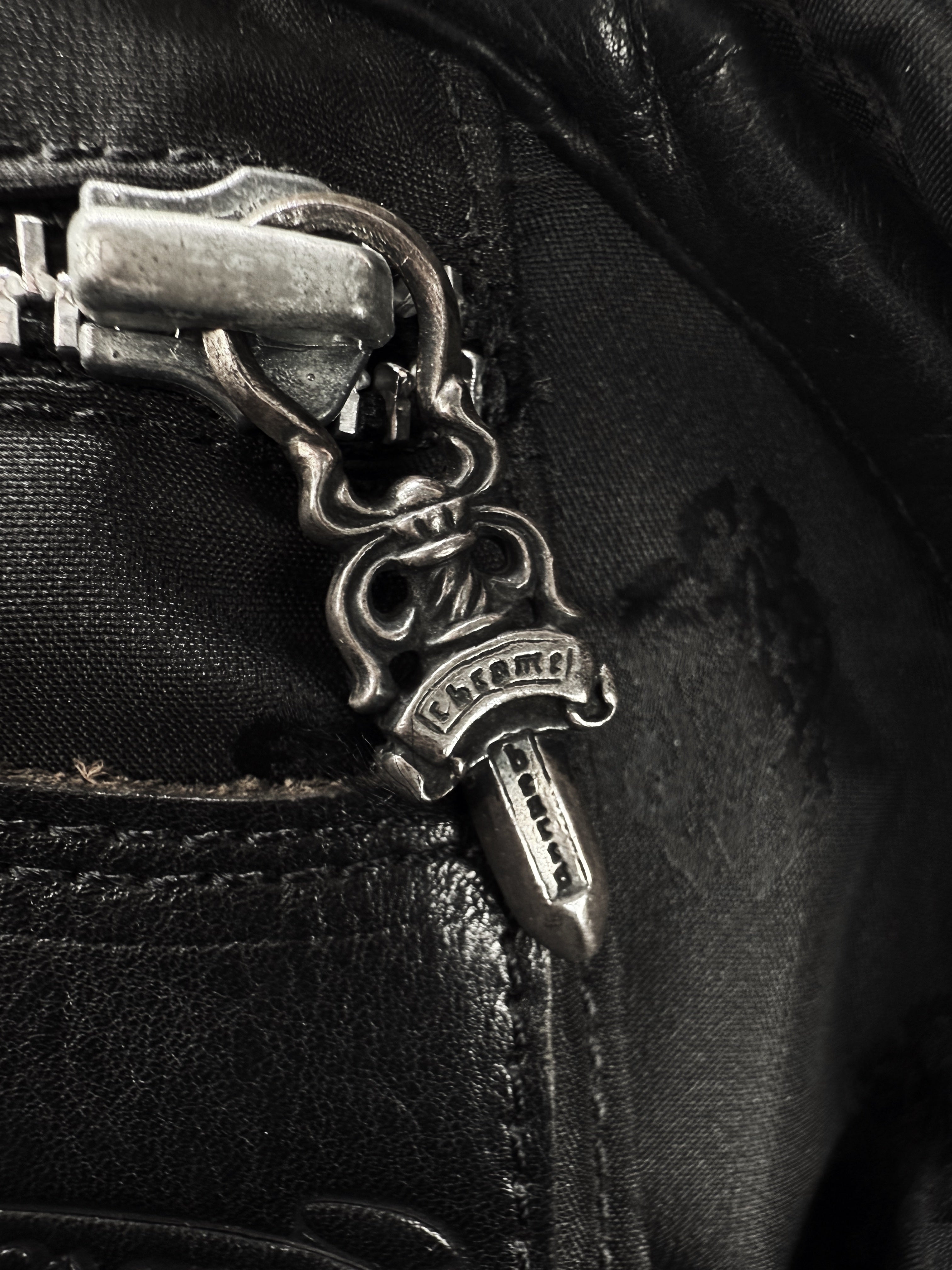Chrome Hearts Pony Fur 14 Cross Patch Leather Gym Bowling Bag