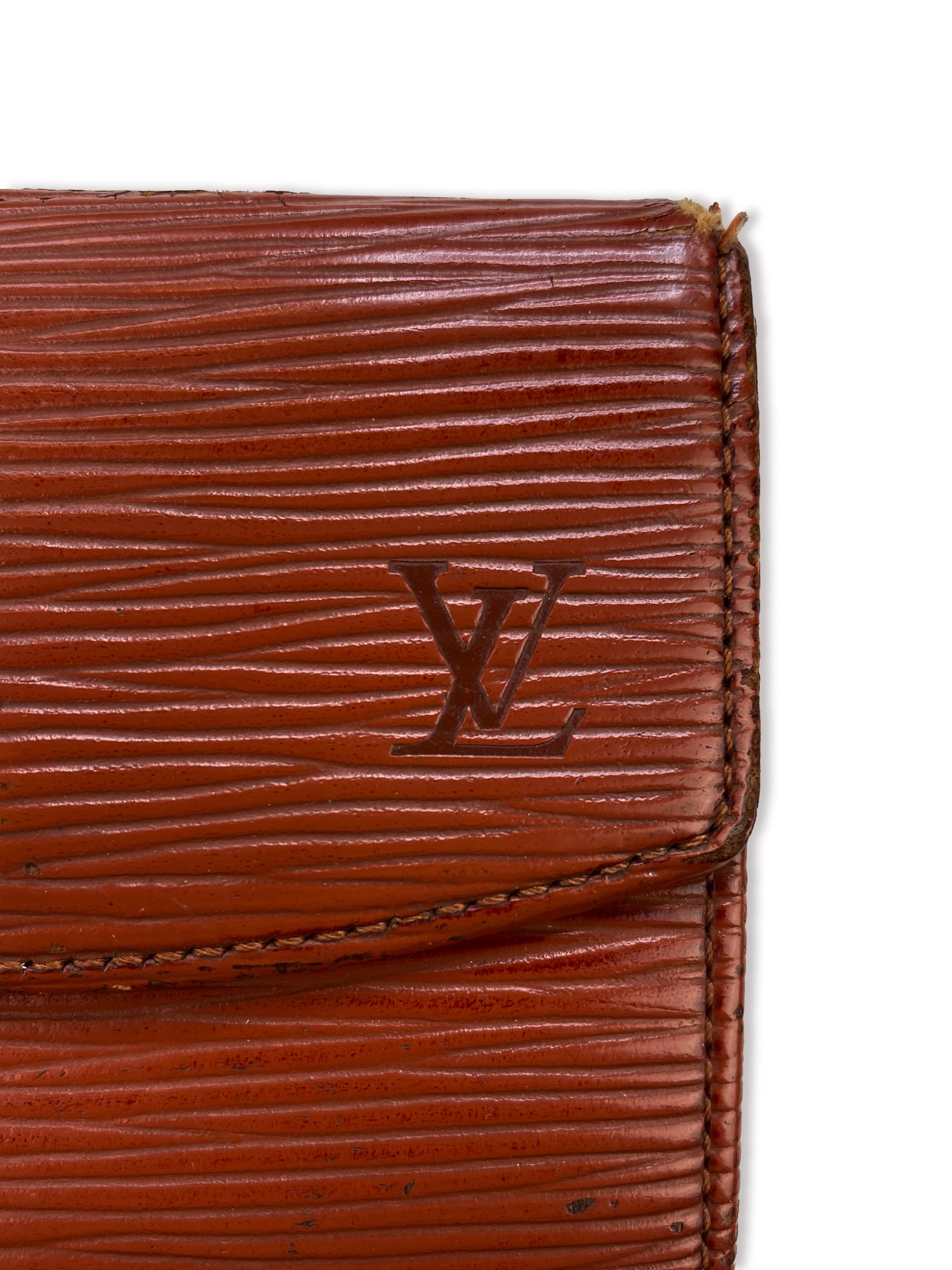 Louis Vuitton Ribbed Papier Burnt Maroon Wallet