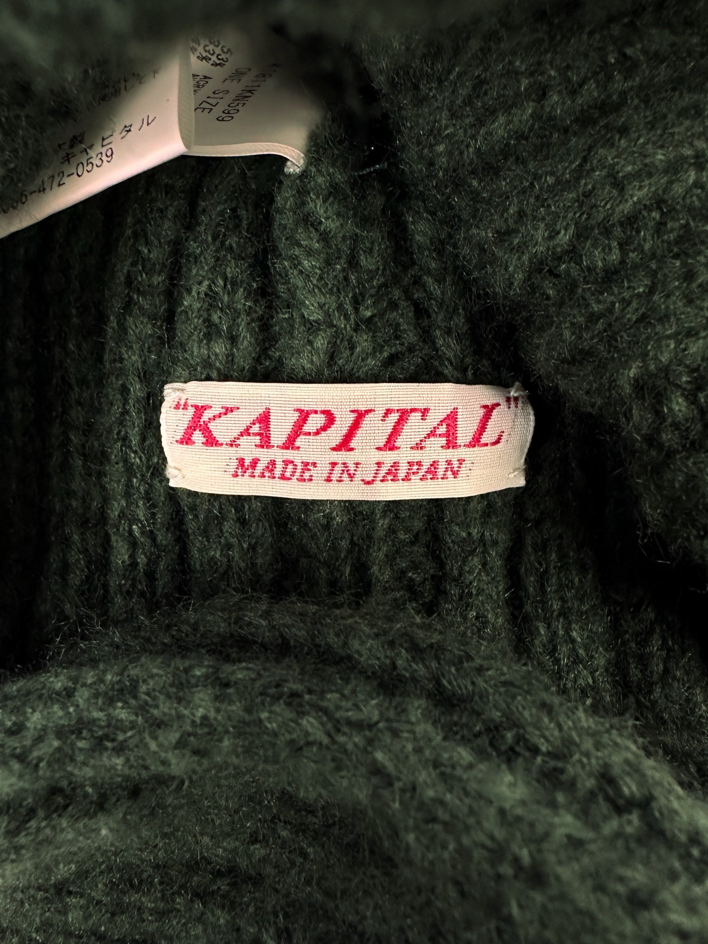 Kapital ‘Peace Activist’ Forest Green Wool Knit Beanie