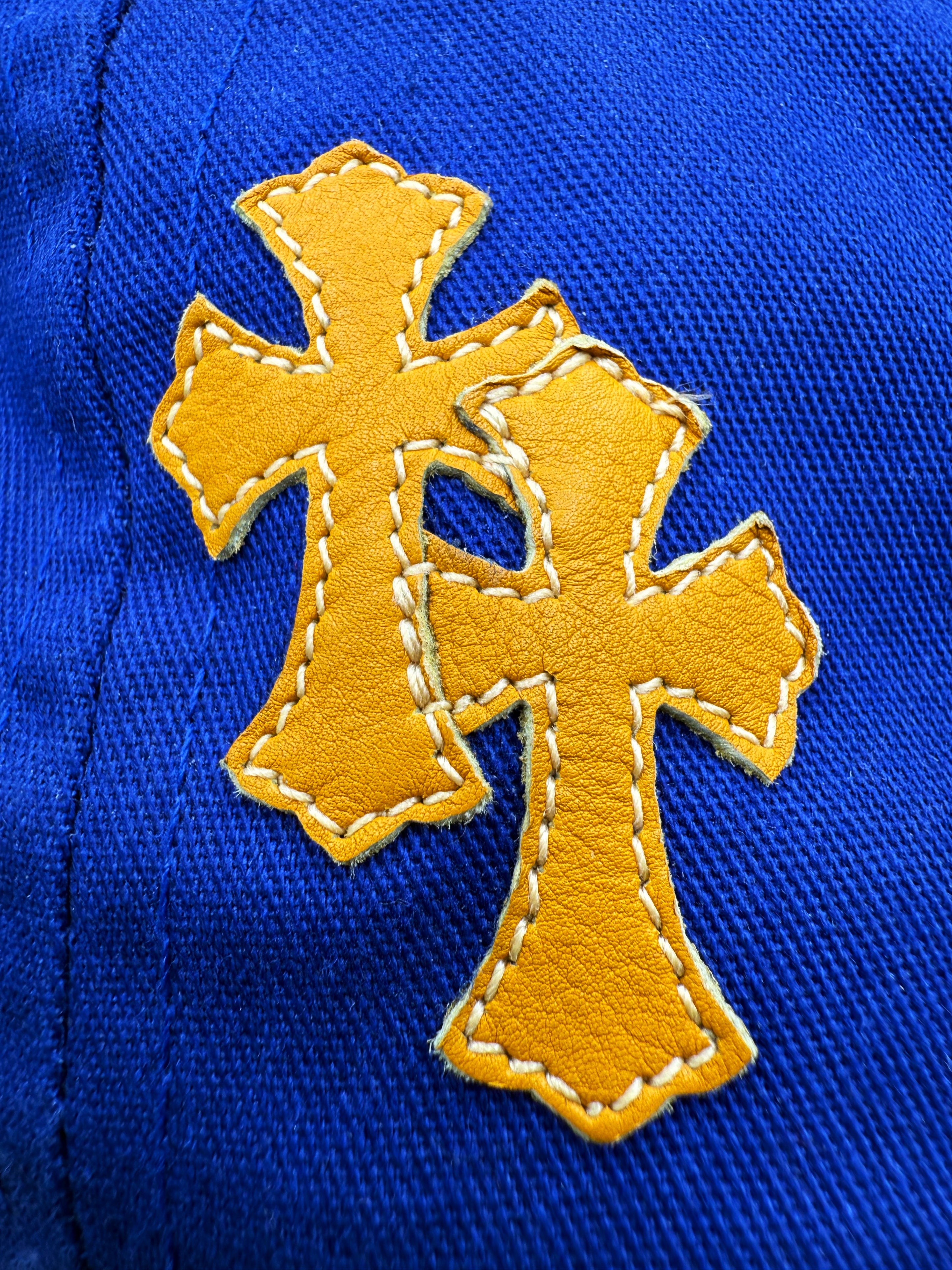 Chrome Hearts Yellow Cross Patch CH Blue Trucker Hat
