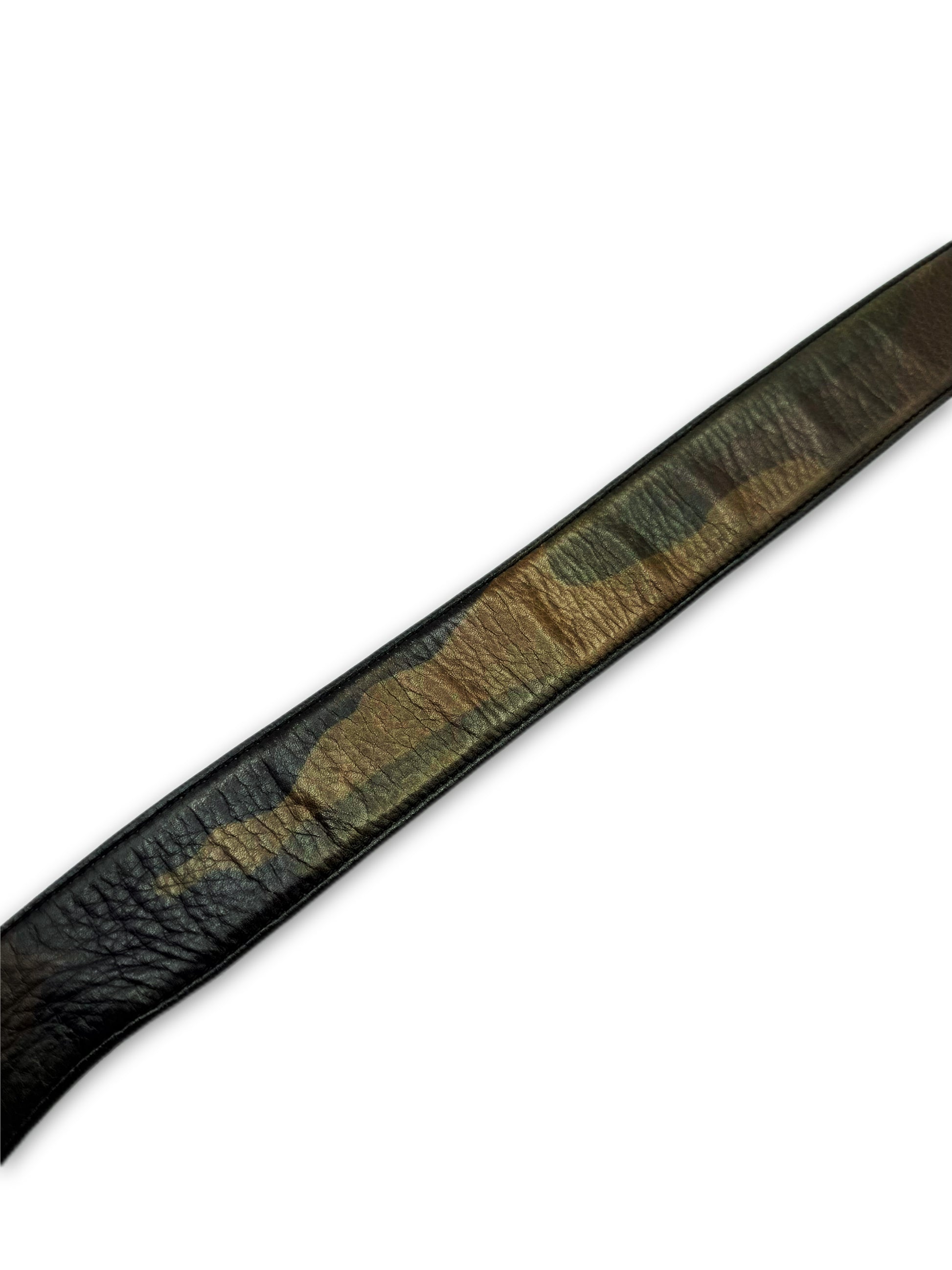 Chrome Hearts Green Camouflage Leather Belt Strap