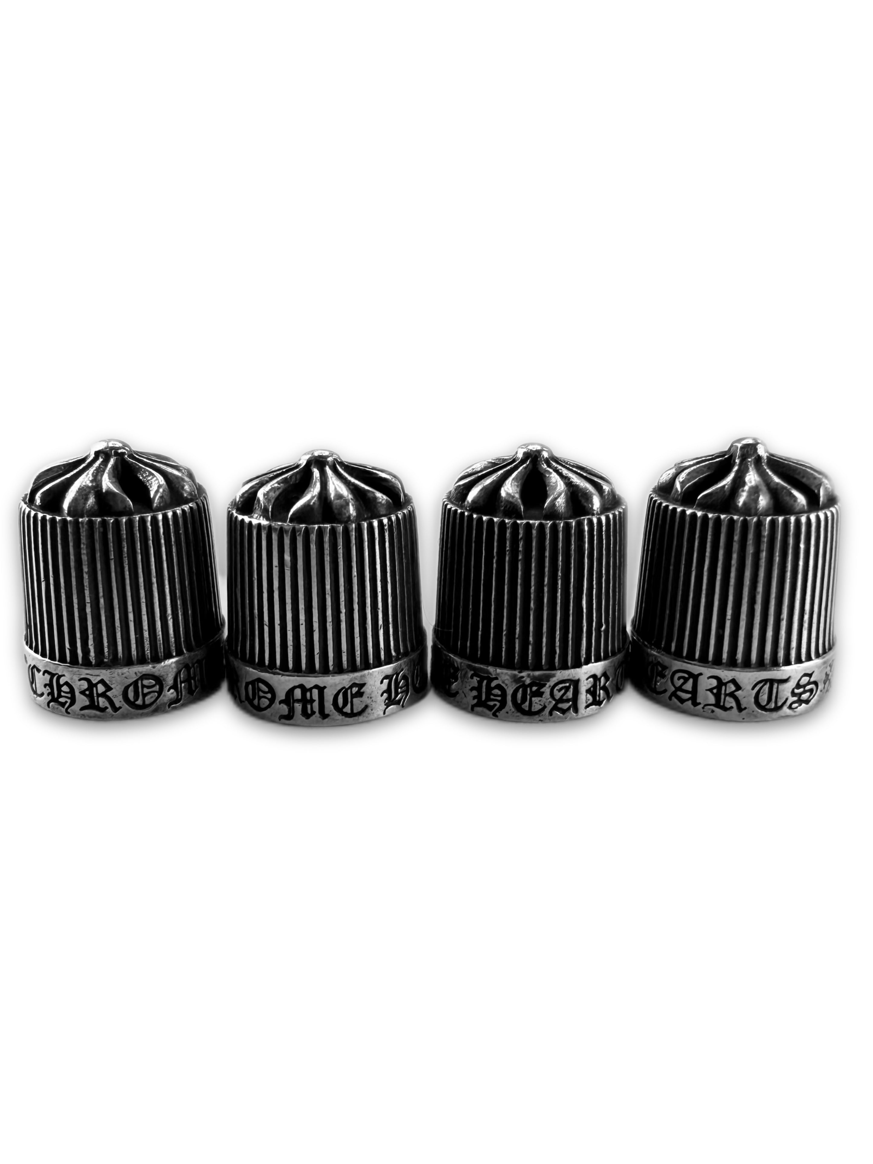 Chrome Hearts .925 Silver Hand Etched Tire Valve Caps