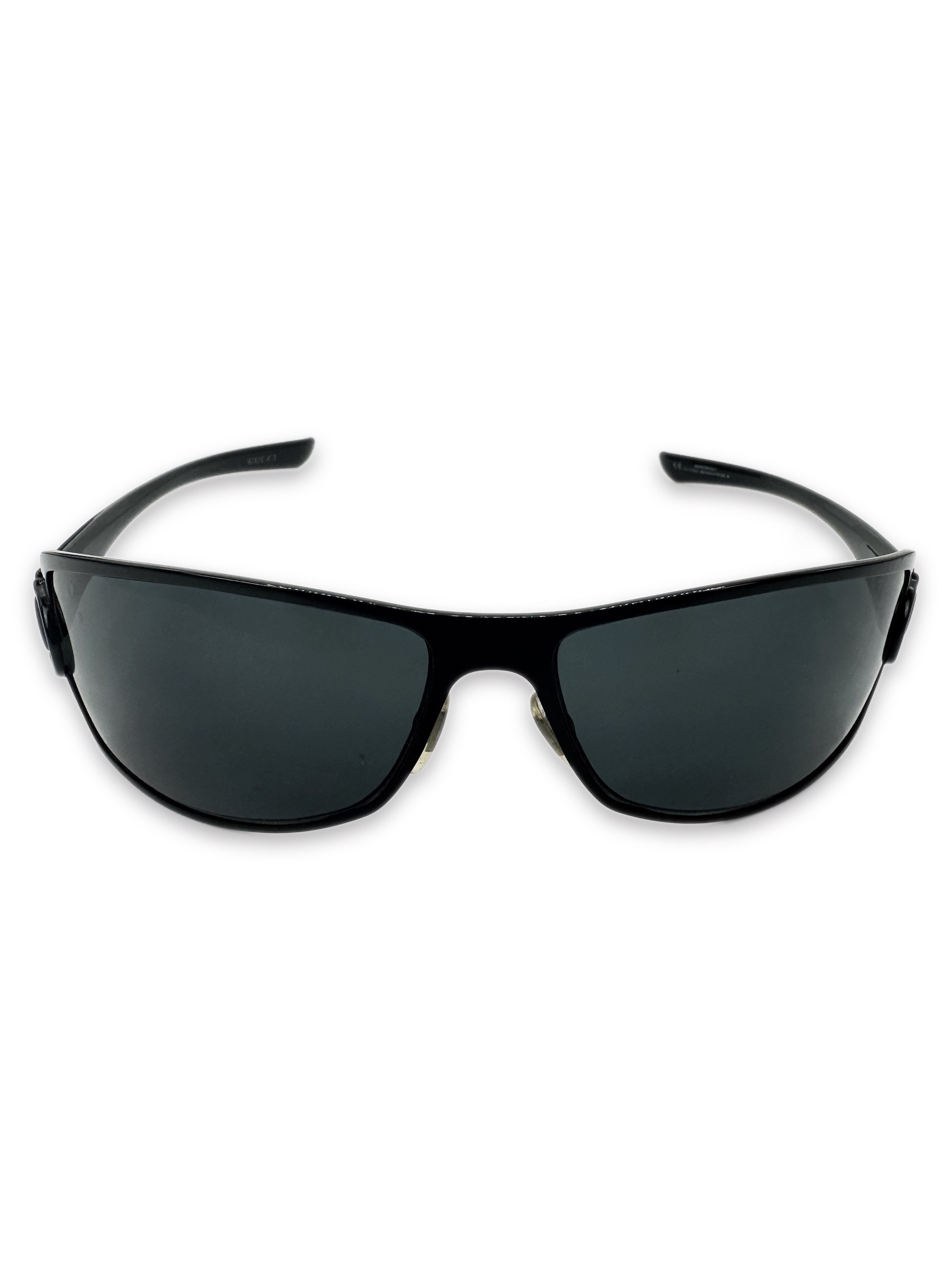 Gucci Horsebit Blue Tint Slim Frame Sunglasses