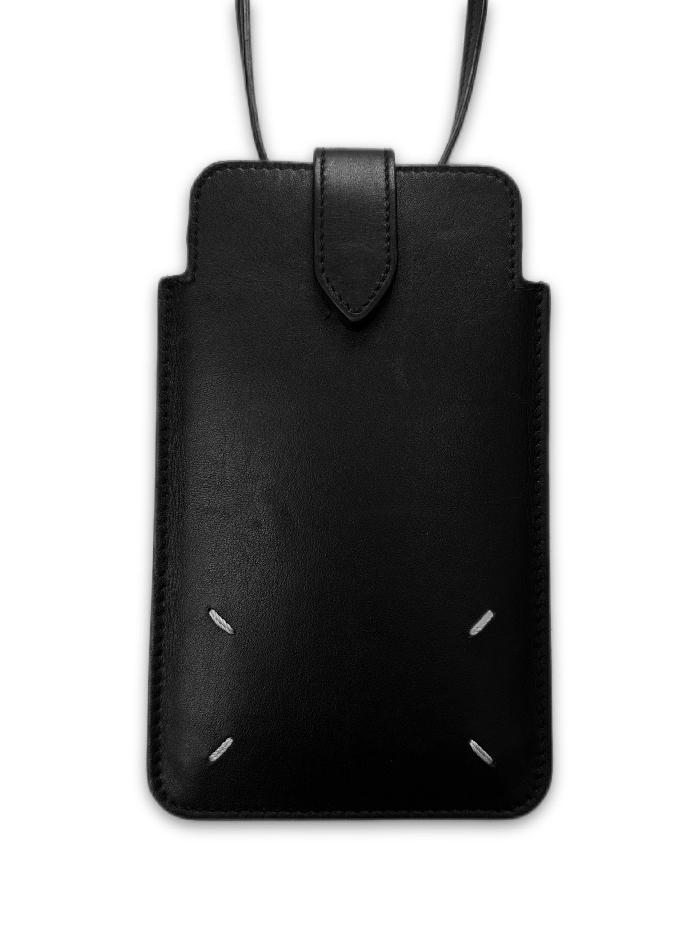 Maison Margiela Black Leather Four Stitch Crossbody Bag