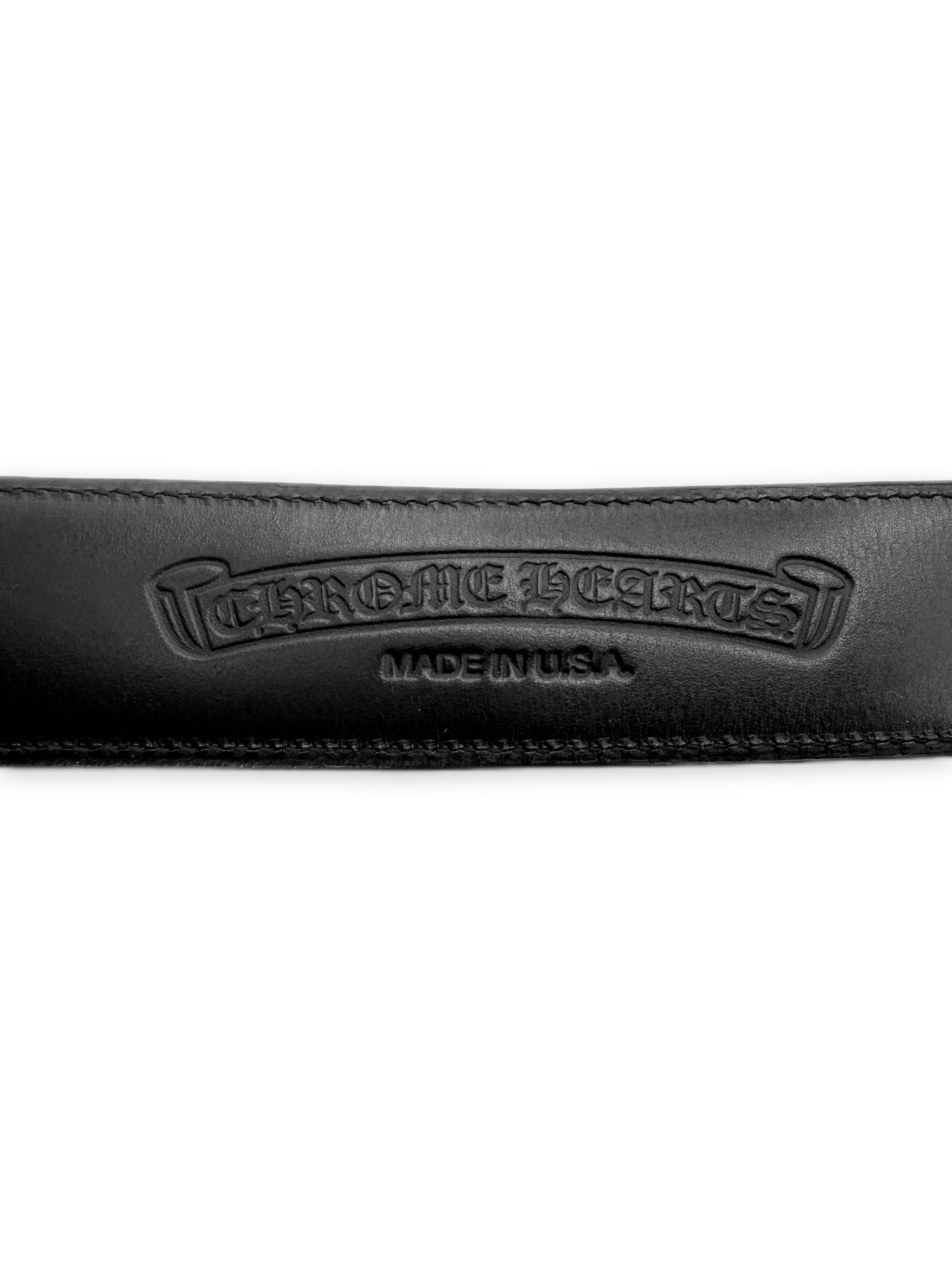 Chrome Hearts 1.5 inch Gunslinger .925 Silver Black Leather Belt