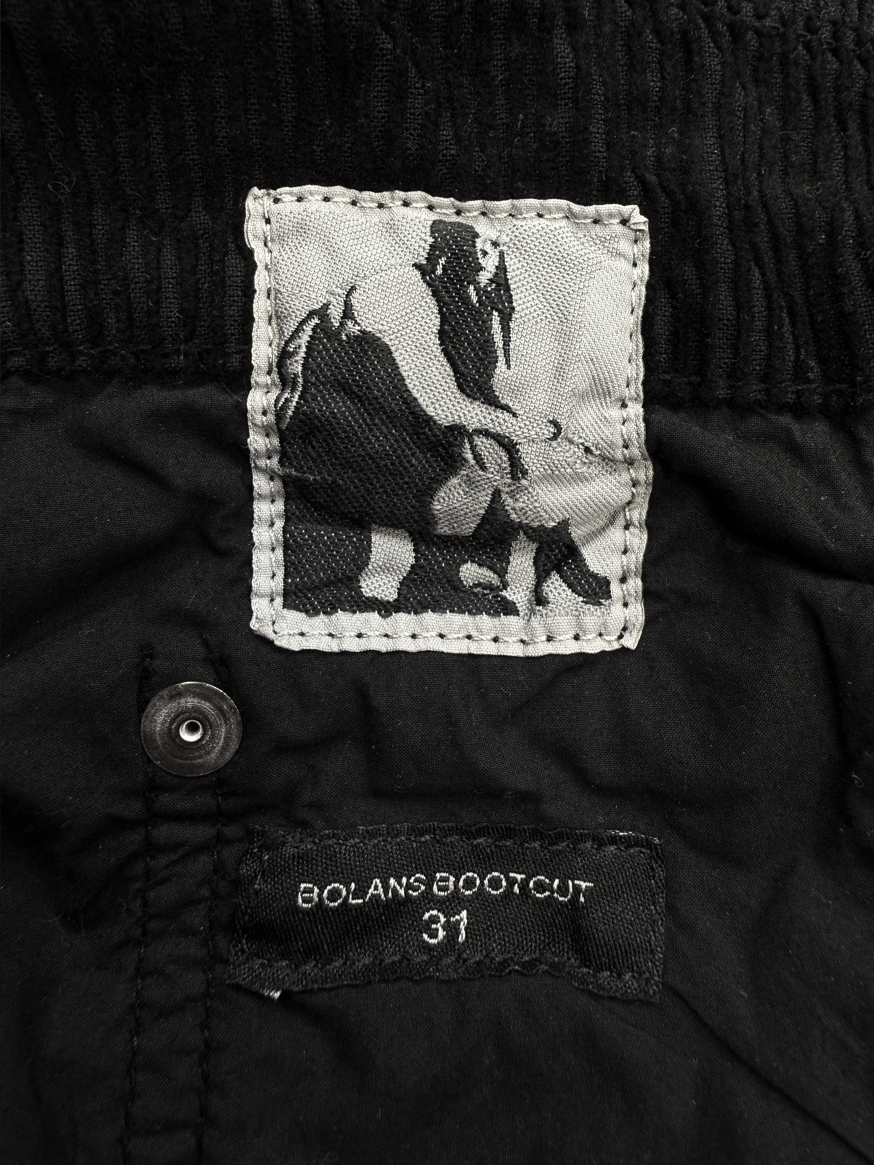 Rick Owens Corduroy ‘Bolan’ Black Flared Bootcut Pants
