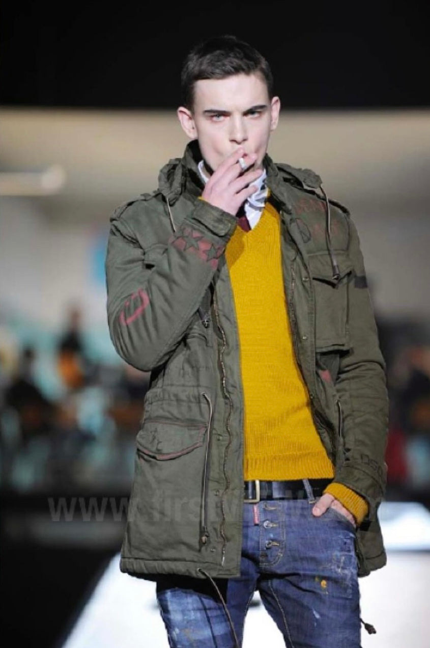 AW12 Dsquared2 ‘Anarchy’ Rebel Graffiti Military Herringbone Jacket