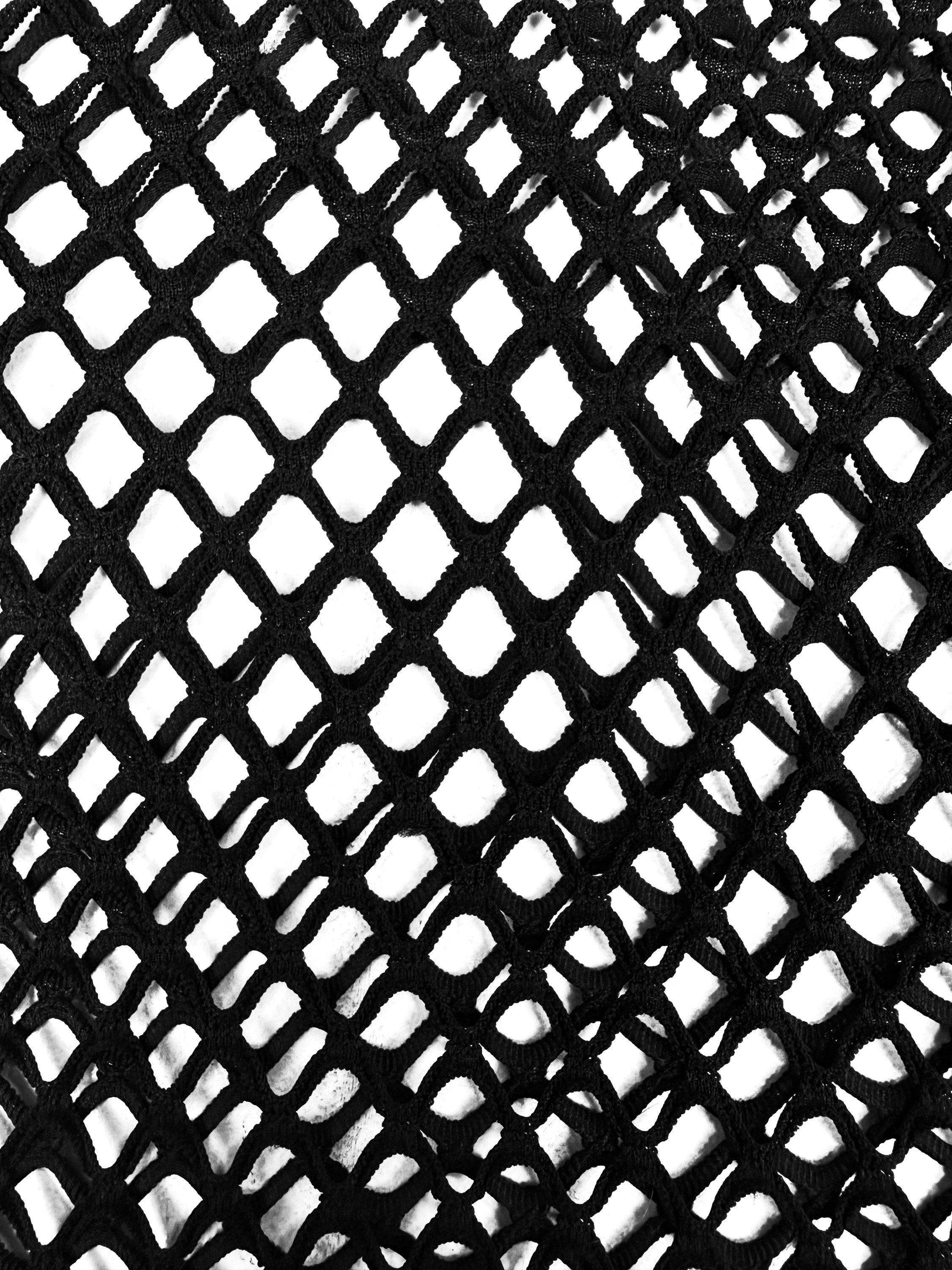 Dries Van Noten Black Mesh Fish Net Long Sleeve Shirt