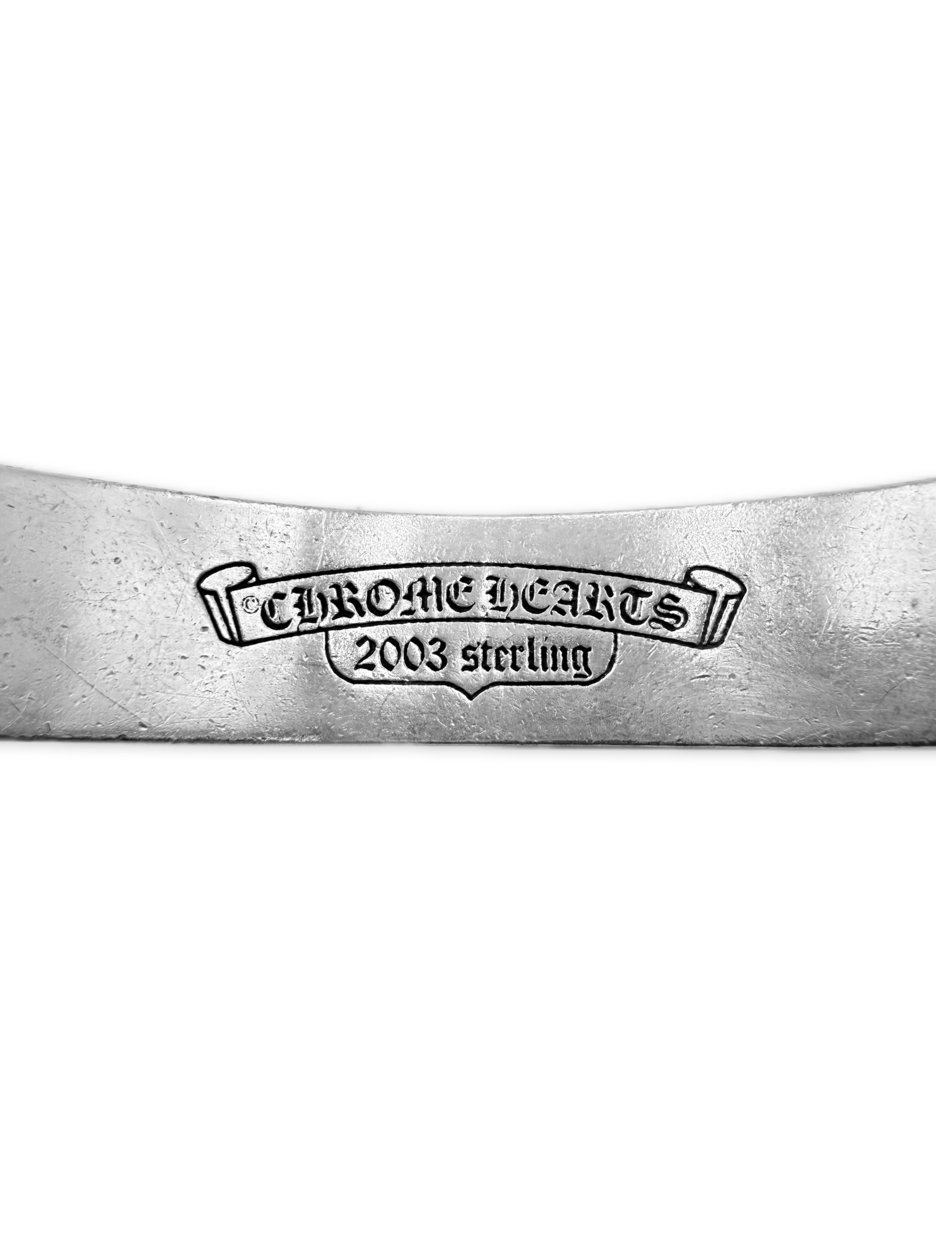 Chrome Hearts ‘Fuck You’ ID Cuban Link .925 Silver Bracelet