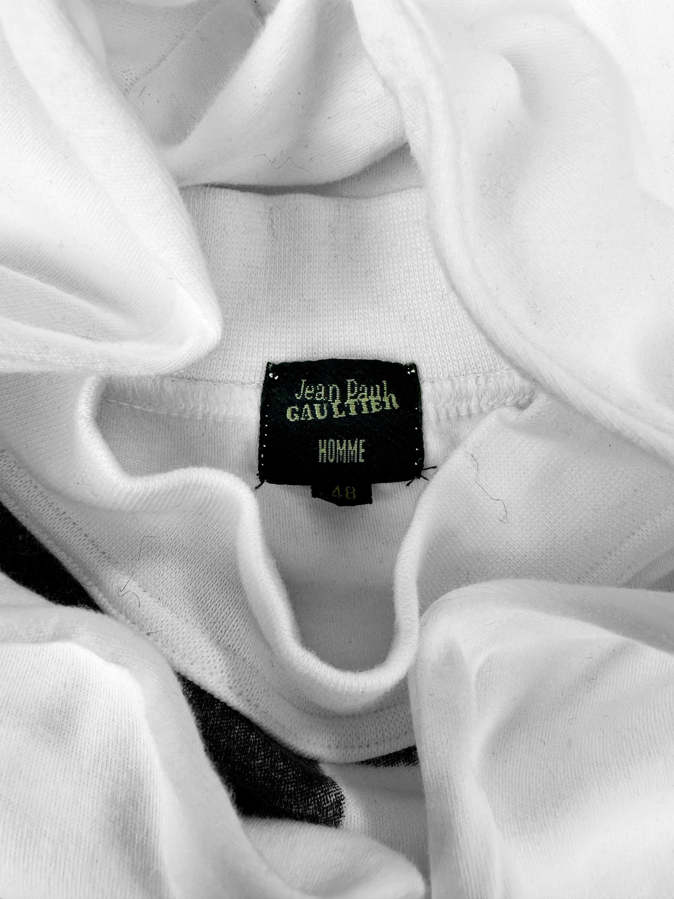 90s Jean Paul Gaultier ‘Naked’ Topless White Trompe L’Oeil Turtleneck