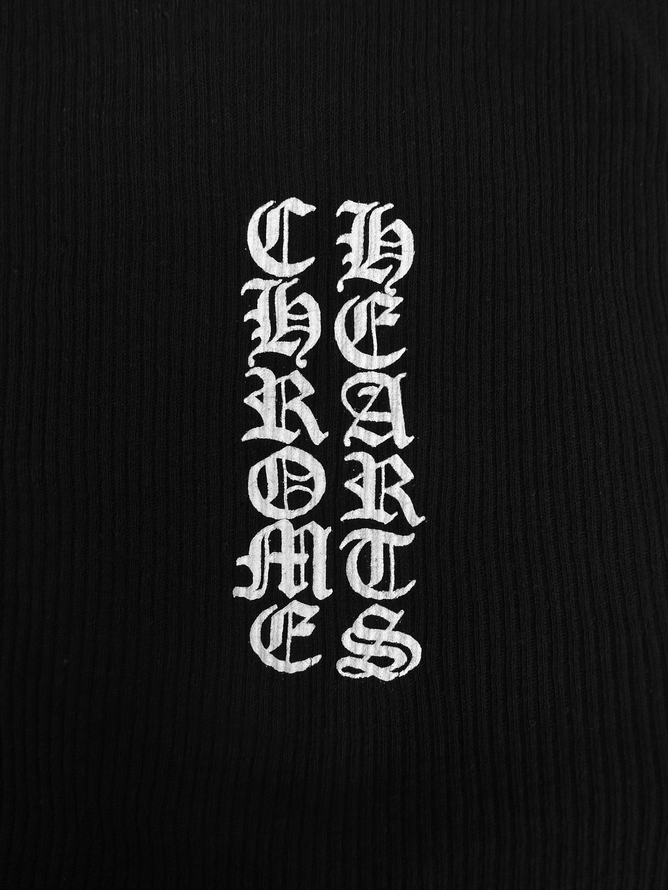 Chrome Hearts ‘T Bar’ Logo Black Ribbed Tank Top