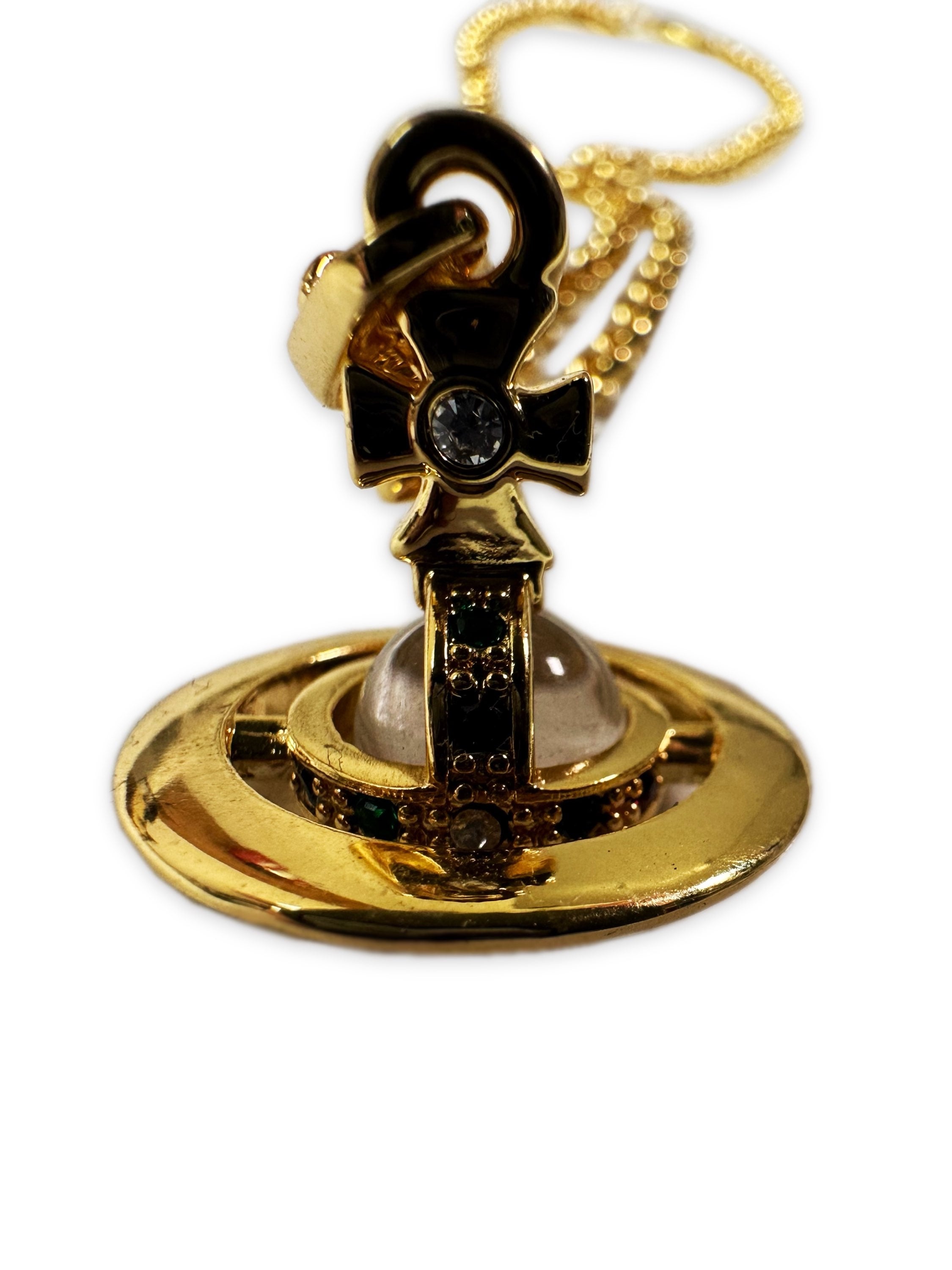 Vivienne Westwood ‘Orb’ Gold Pendant Swarovski Crystal Necklace