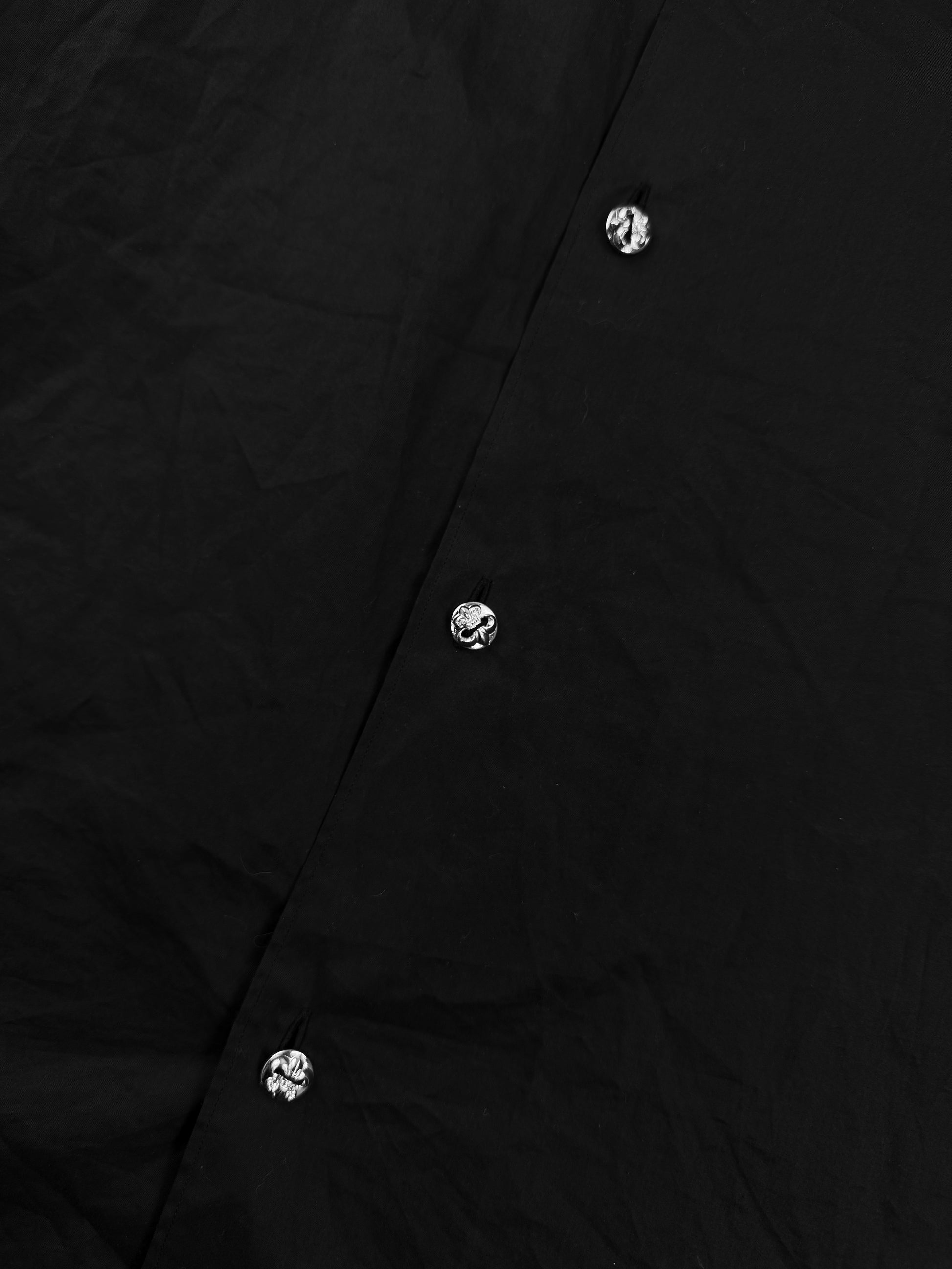 Chrome Hearts BS Fleur de Lis Rhodium Black Button Up Shirt