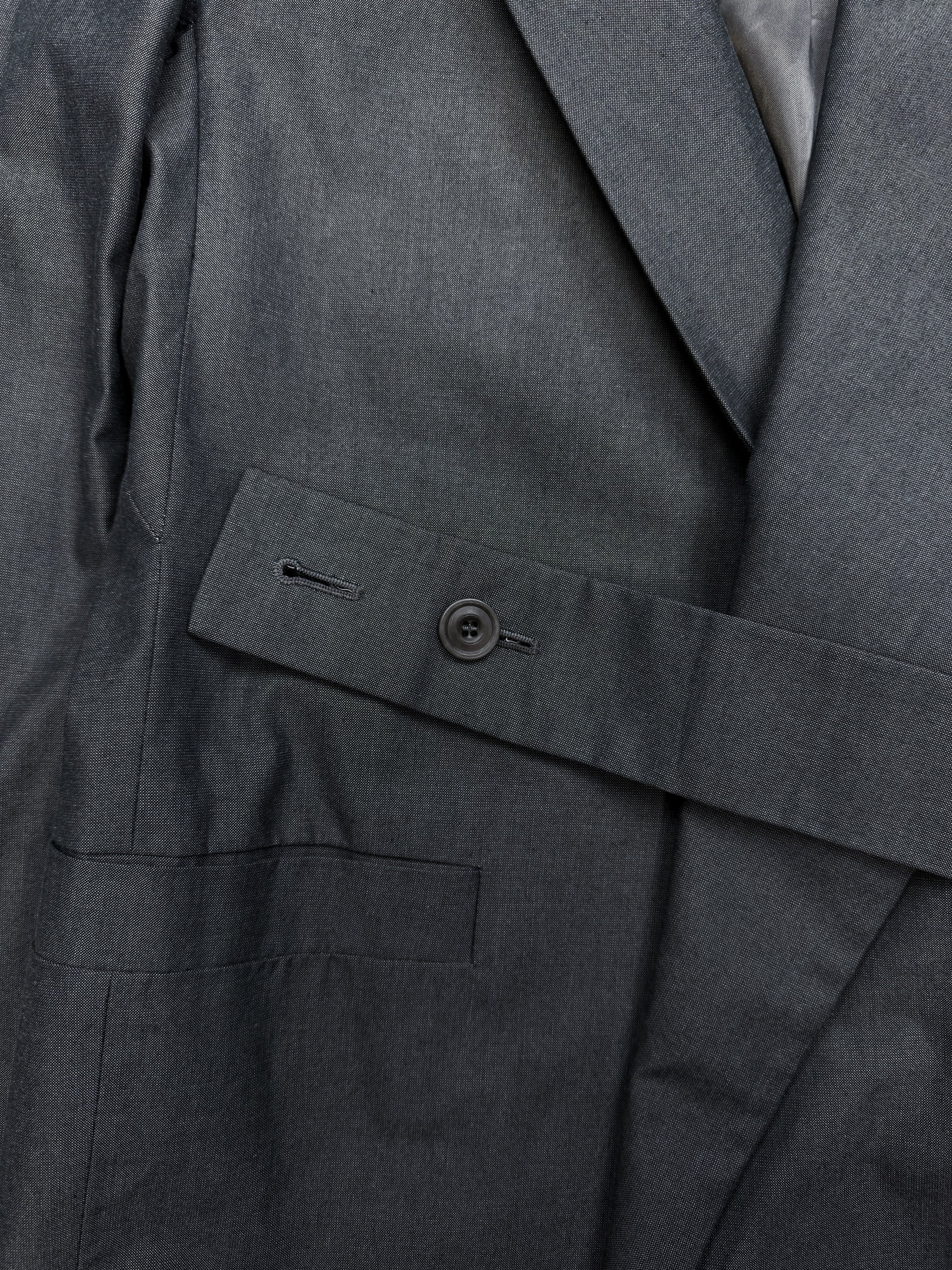 Rick Owens Slate Blue Belted Double Breasted Blazer Jacket