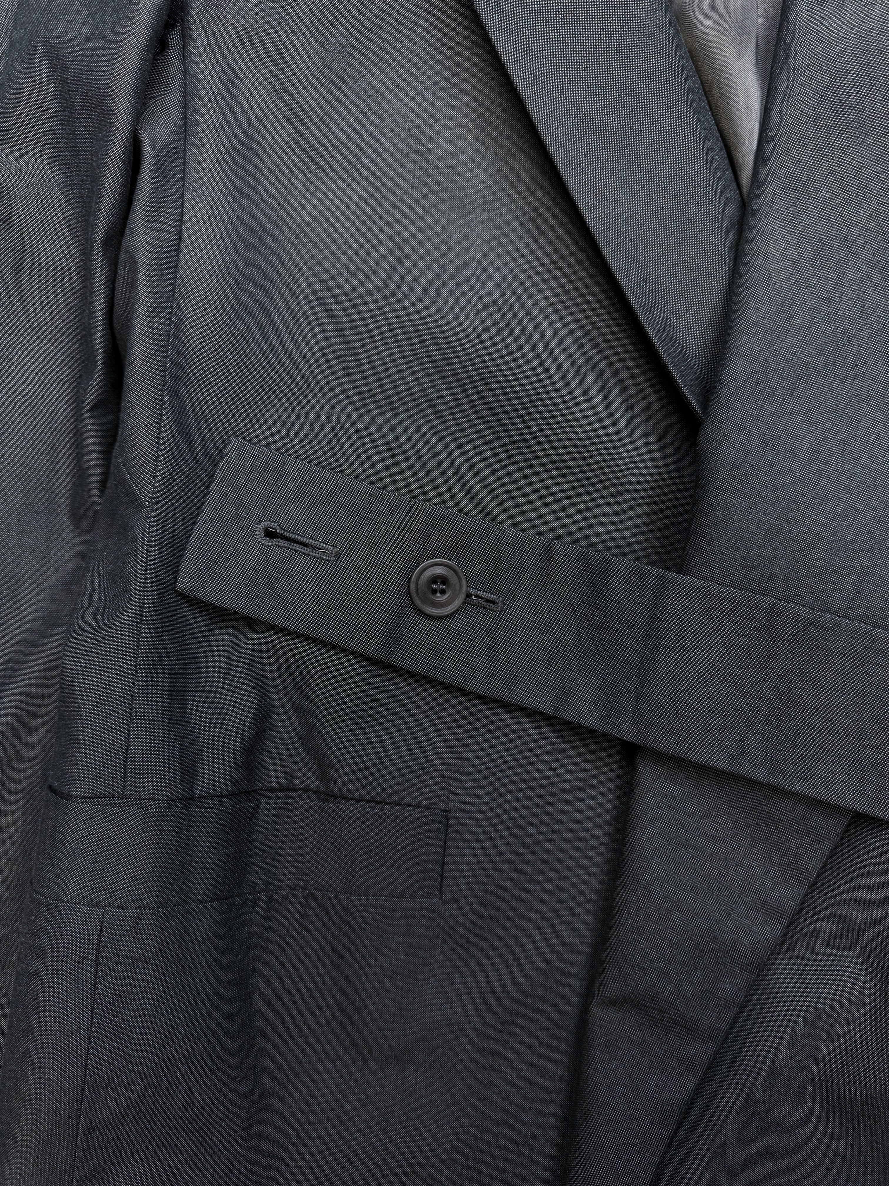 Rick Owens Slate Blue Belted Double Breasted Blazer Jacket