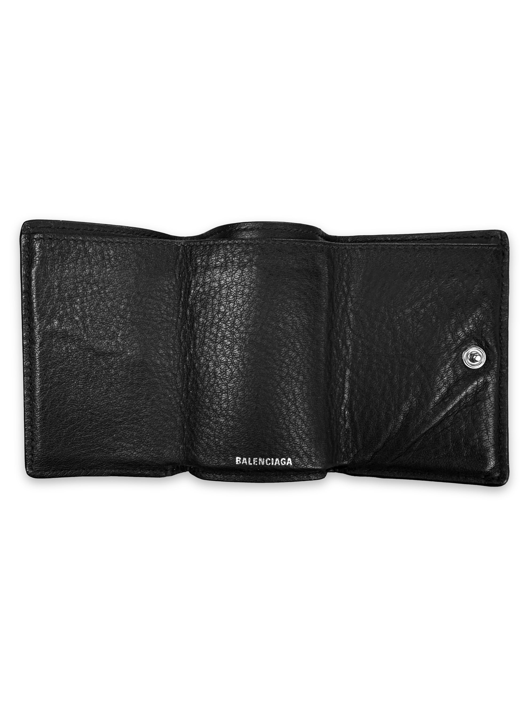 Balenciaga Black Tri-fold Leather Wallet
