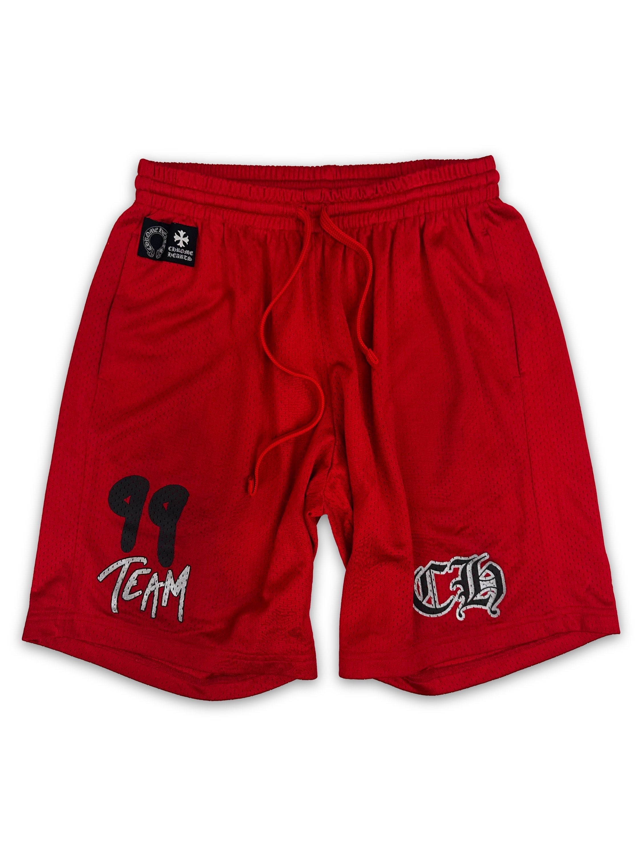 Chrome Hearts x Matty Boy ‘99 Team’ Red Logo Mesh Shorts