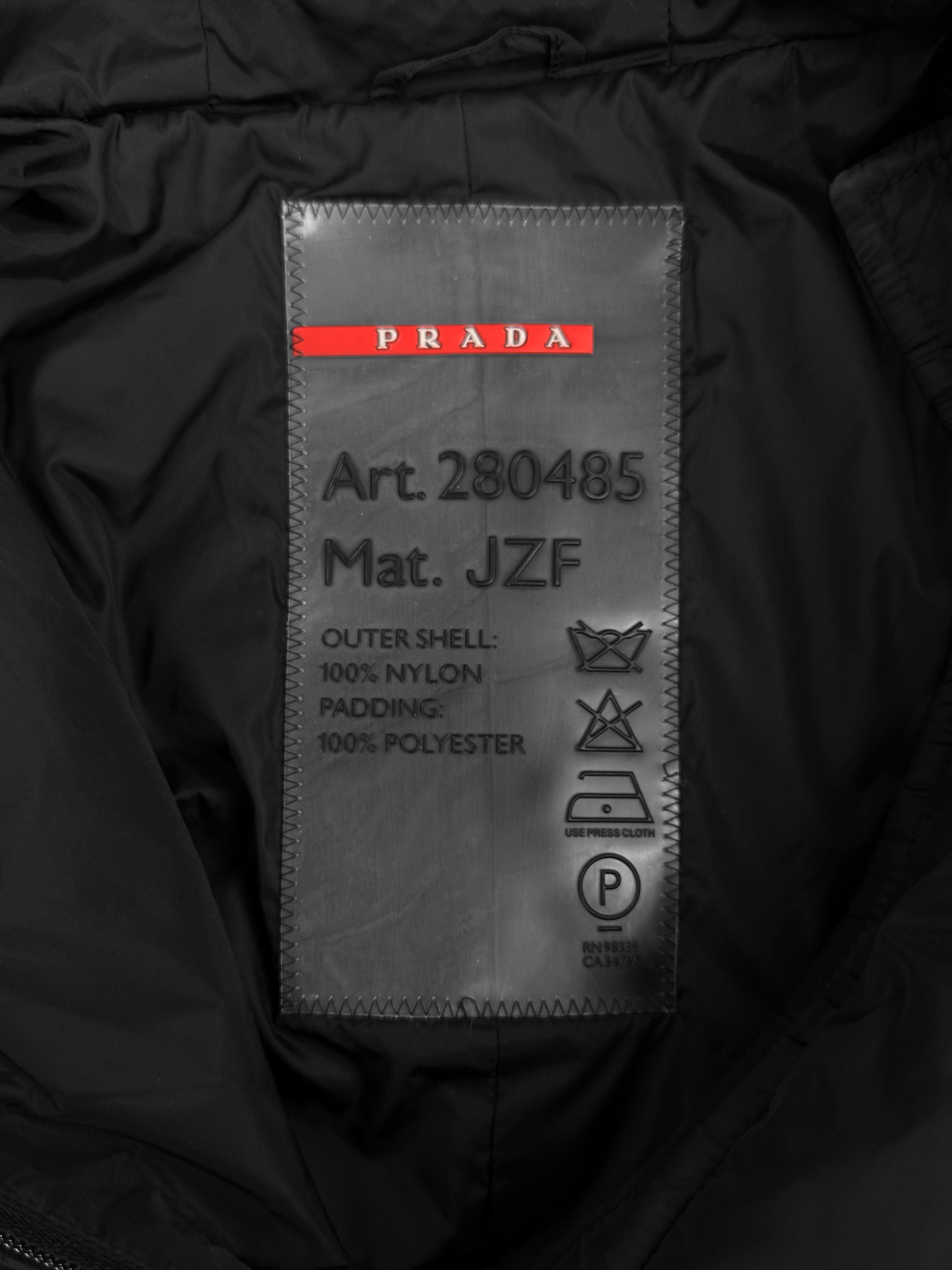 00s Prada Sport Linea Rosa Black Belted Nylon Jacket