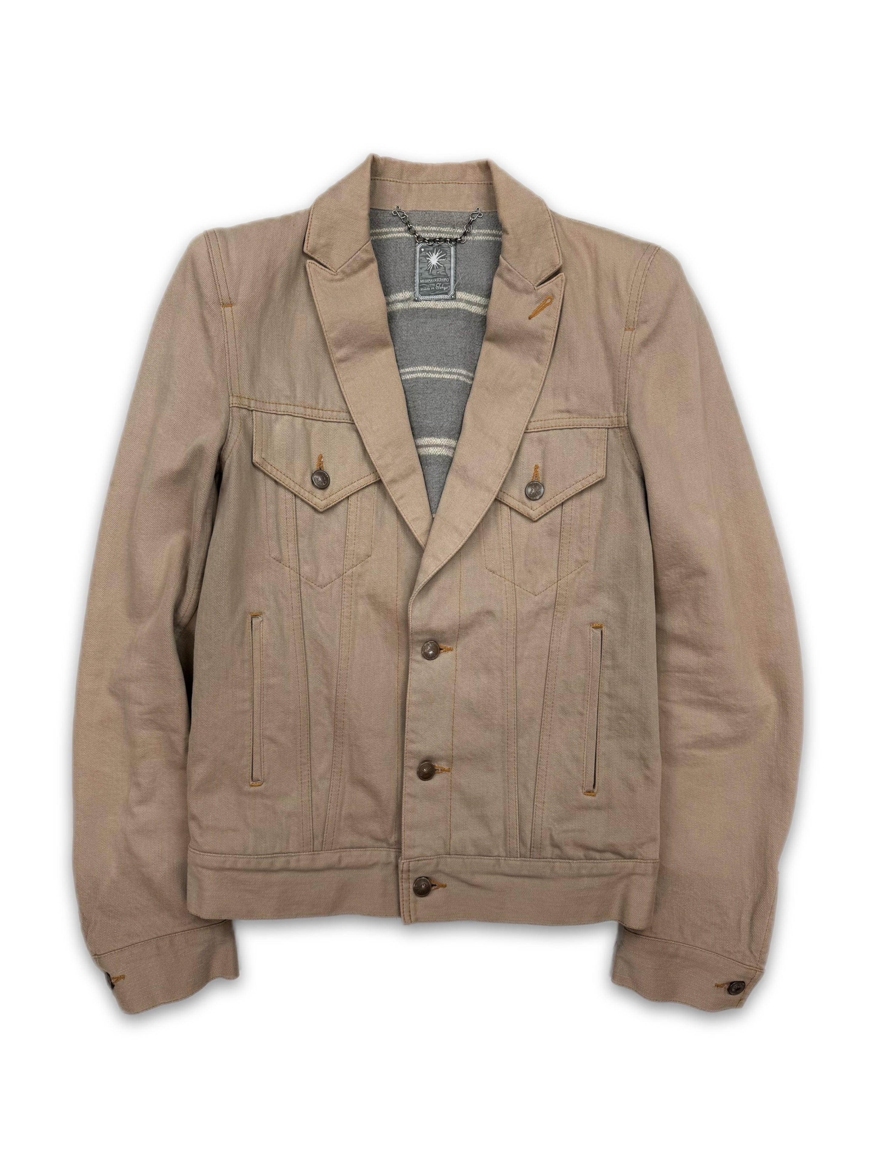 Mihara Yasuhiro Beige Carpet Lined Double Breasted Jacket