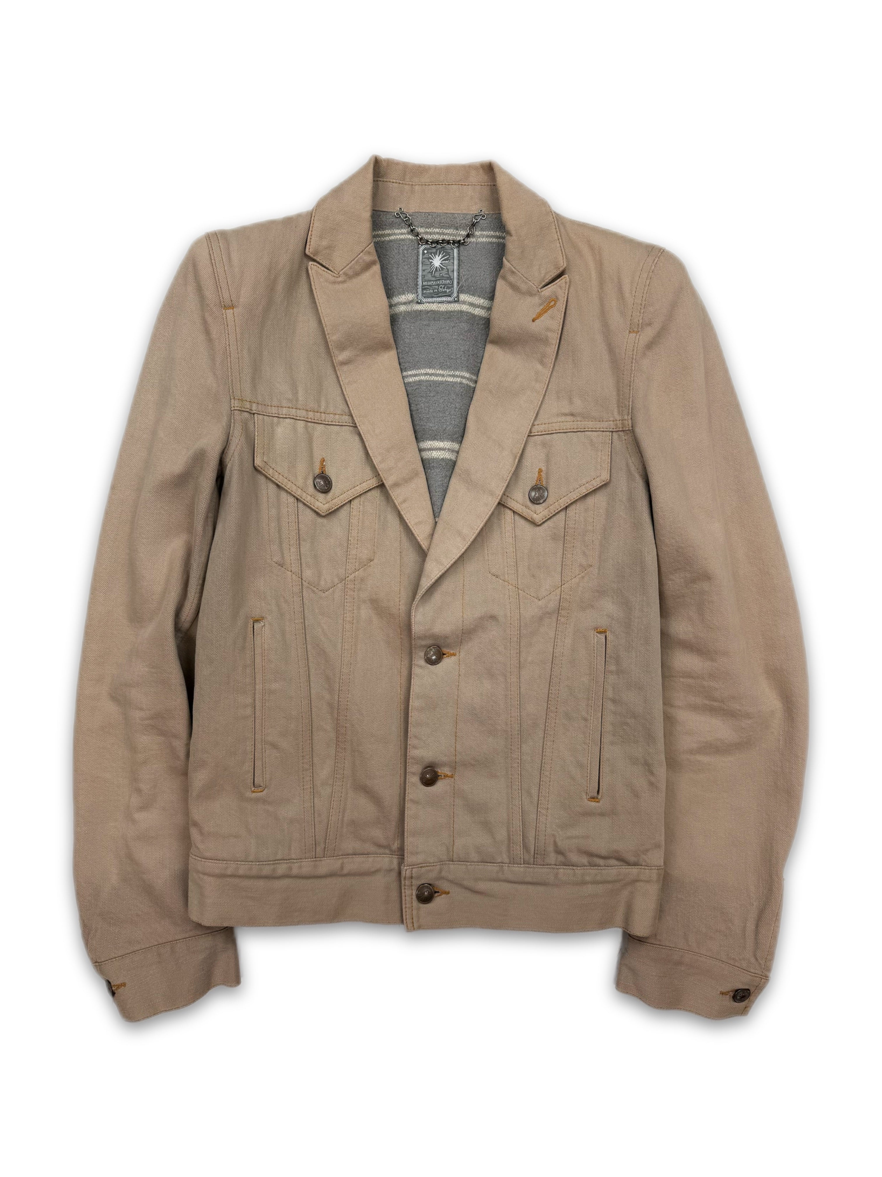 Mihara Yasuhiro Beige Carpet Lined Double Breasted Jacket