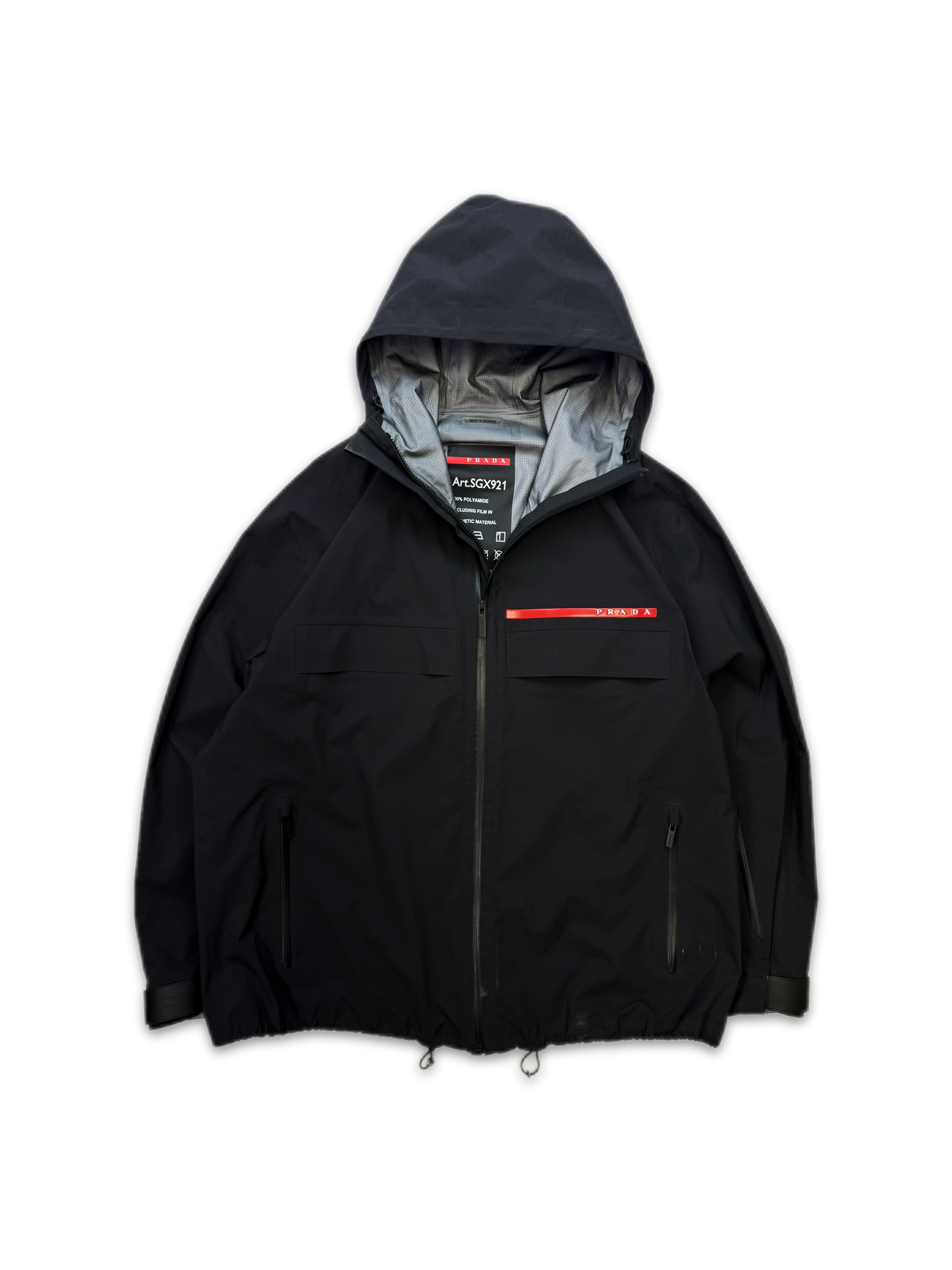 AW18 Prada Gore-Tex Pro Fabric Black Linea Rossa Shell Jacket