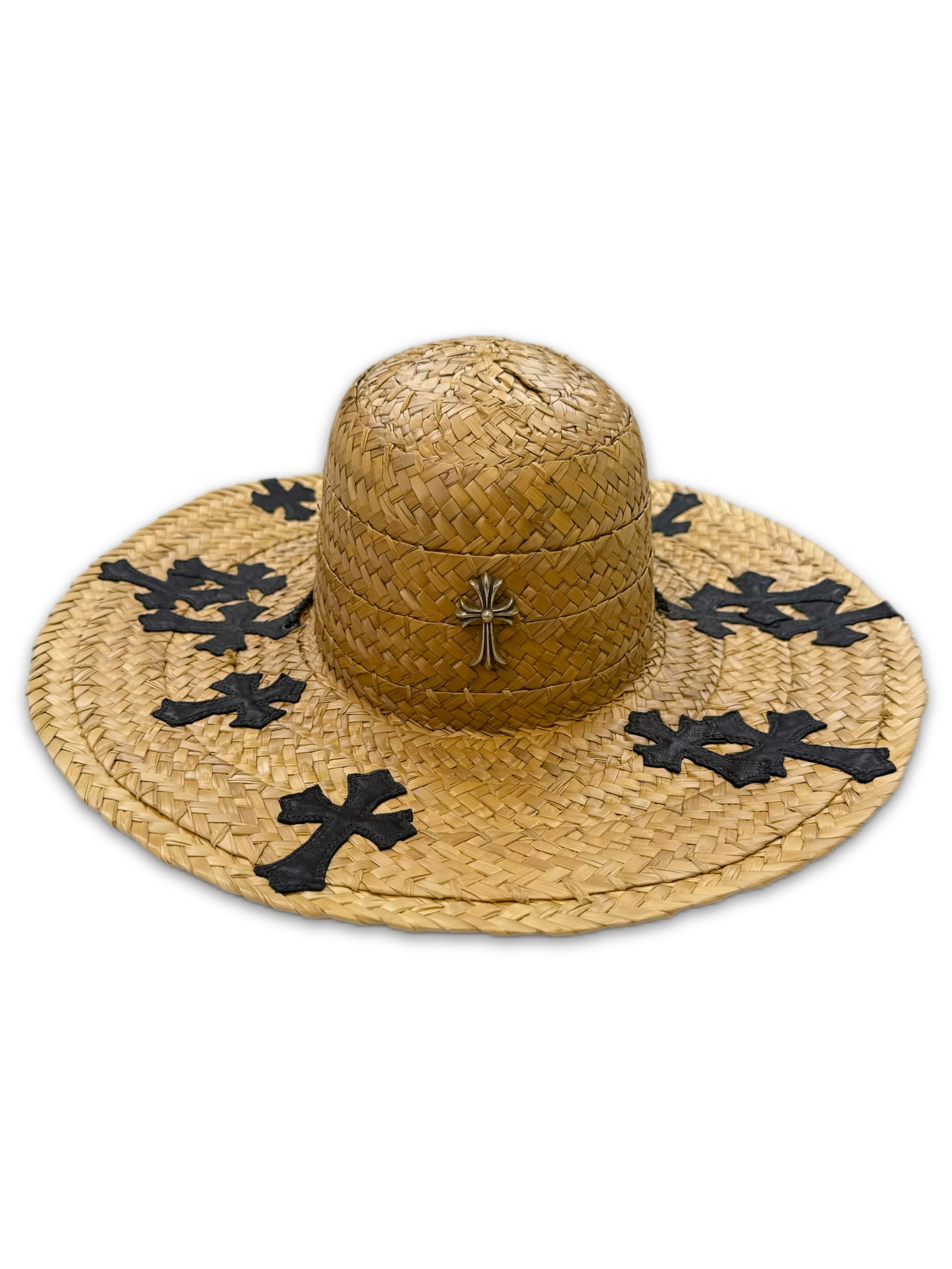 Chrome Hearts 14 Cross Patch .925 Silver Cross Straw Sun Hat