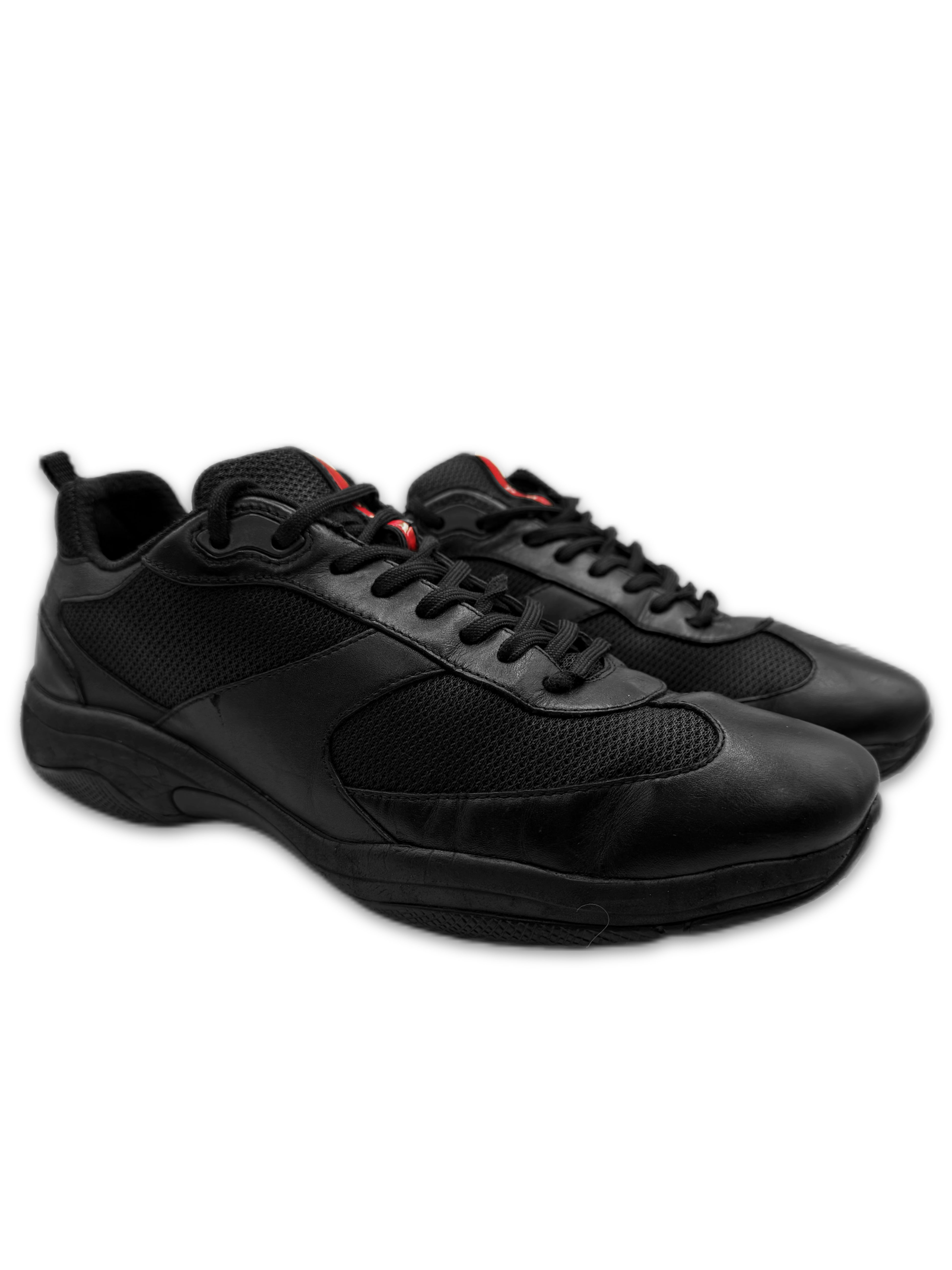 Prada ‘America’s Cup’ Black Leather Linea Rossa Sneakers