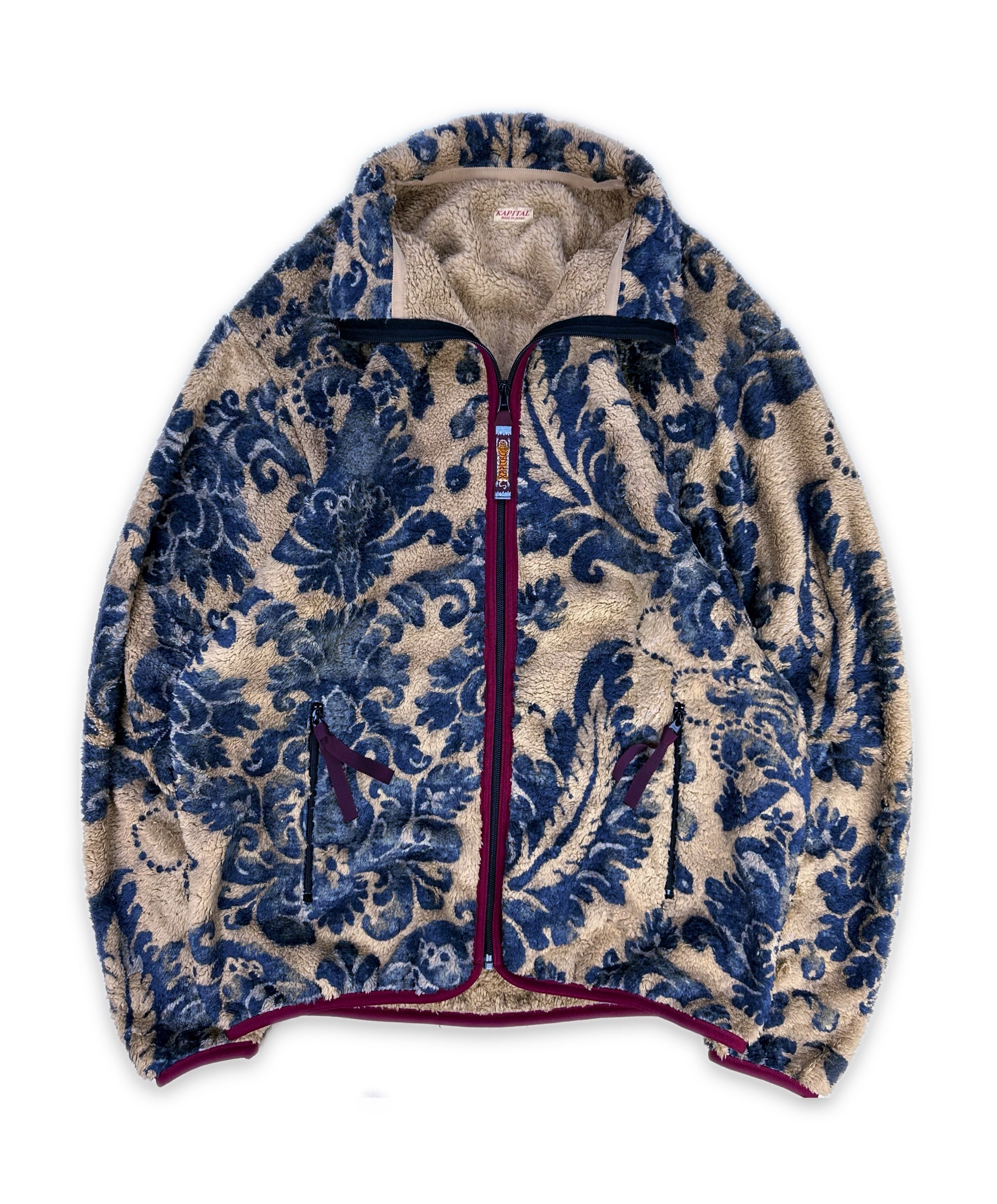 AW22 Kapital ‘Damask’ Botanical Full-zip Fleece Jacket