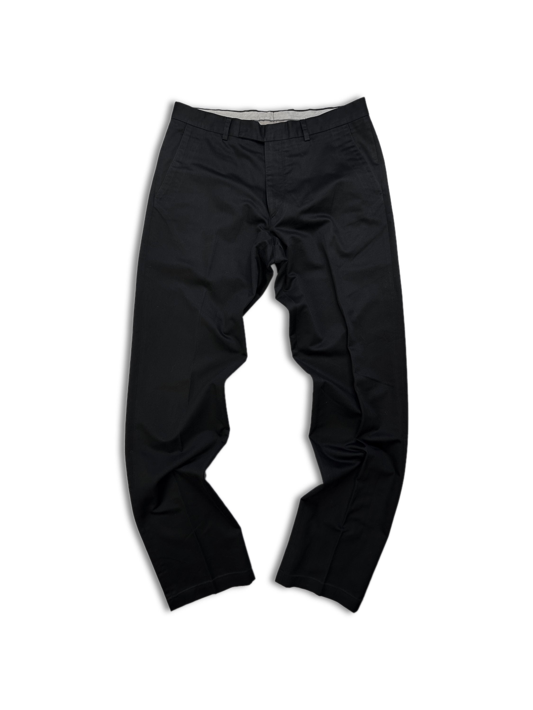 00s Helmut Lang Black ‘Wide Cut’ French Button Trousers