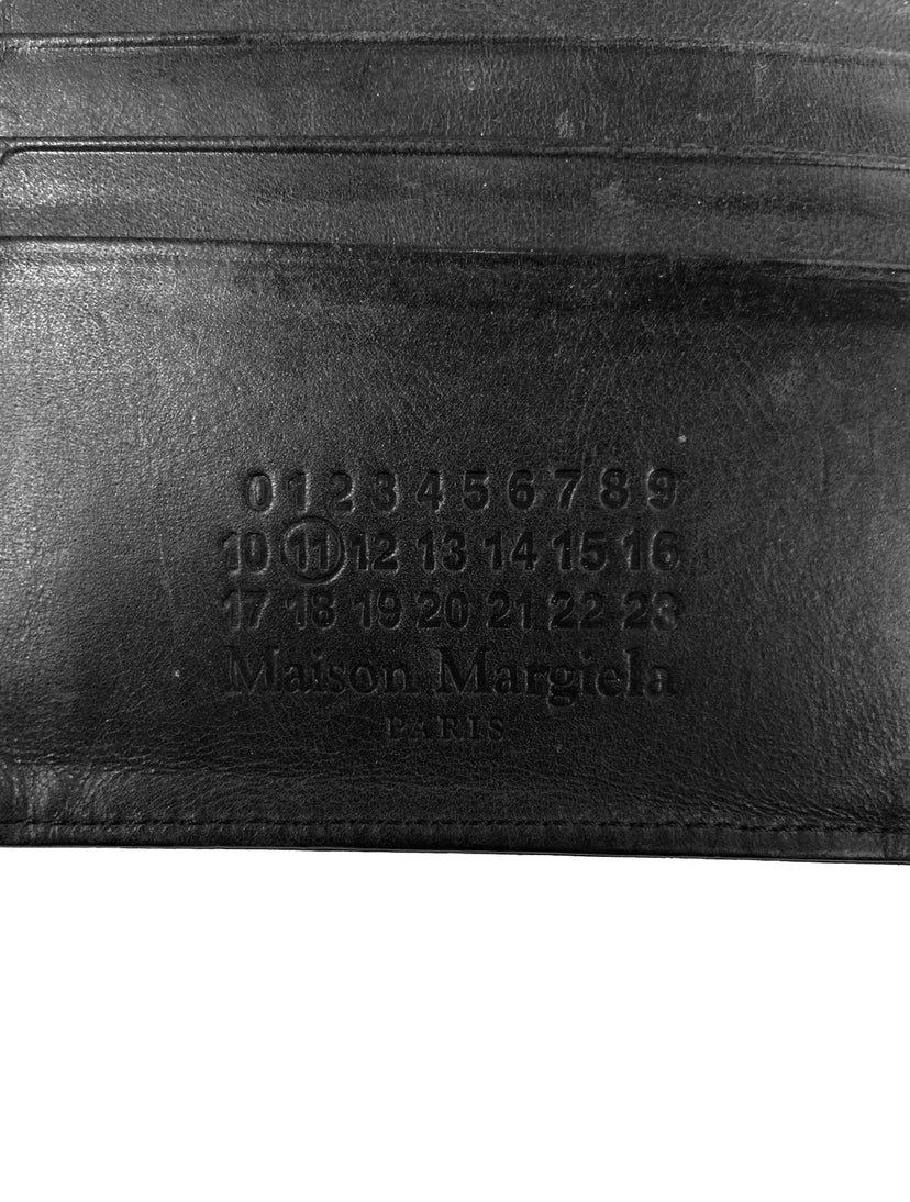 Margiela 11 Leather Paint Splatter Black Bifold Wallet