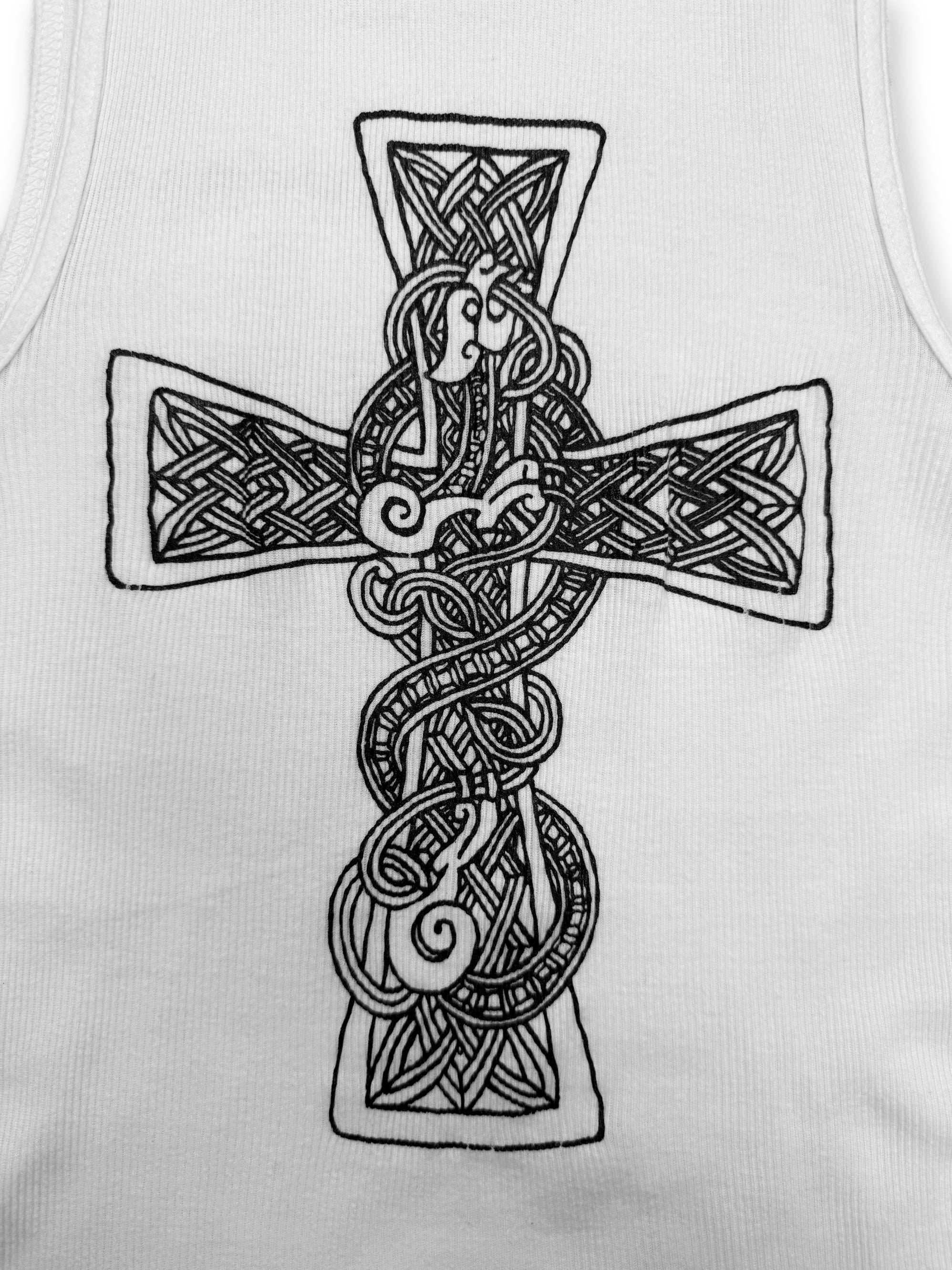 Chrome Hearts ‘Fuck You’ Cross White Ribbed Wife Beater Tank-top