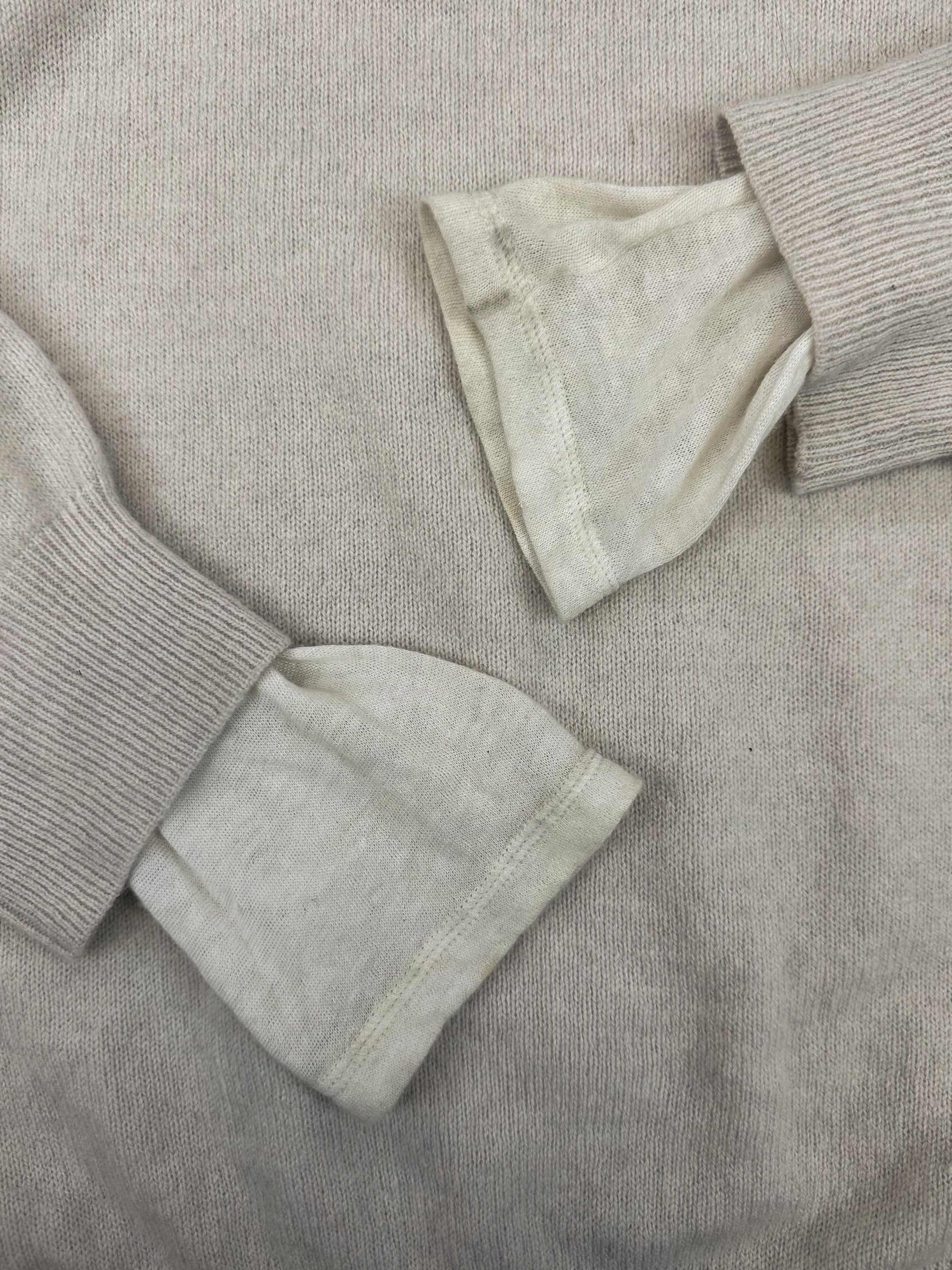 Haider Ackermann Crème Double Layered Cashmere Knitted Sweater