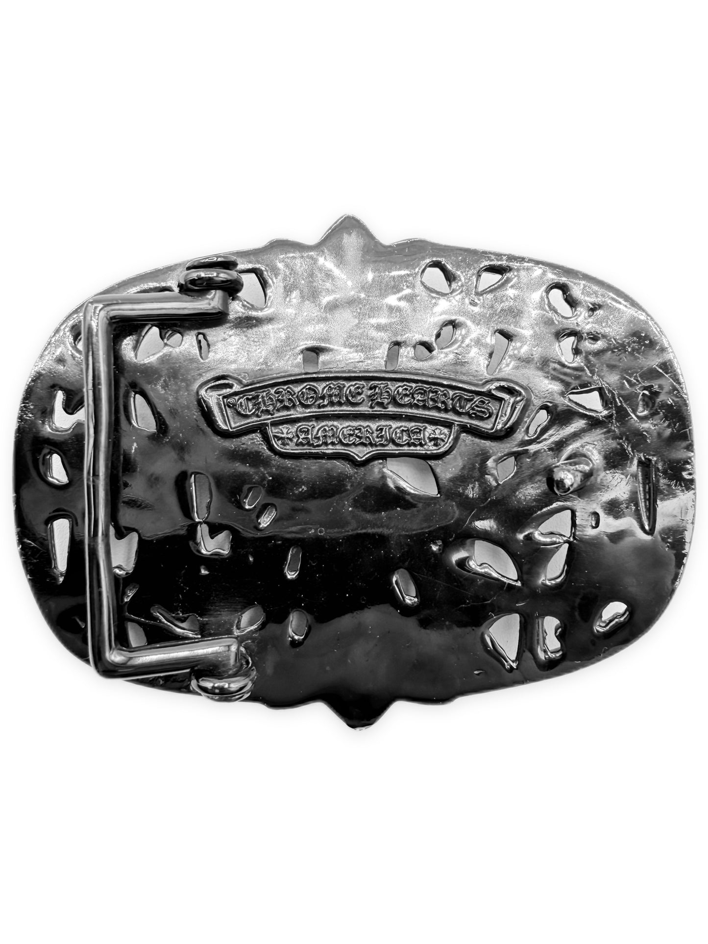 Chrome Hearts Black Rhodium Cemetery Cross .925 Silver Belt Buckle