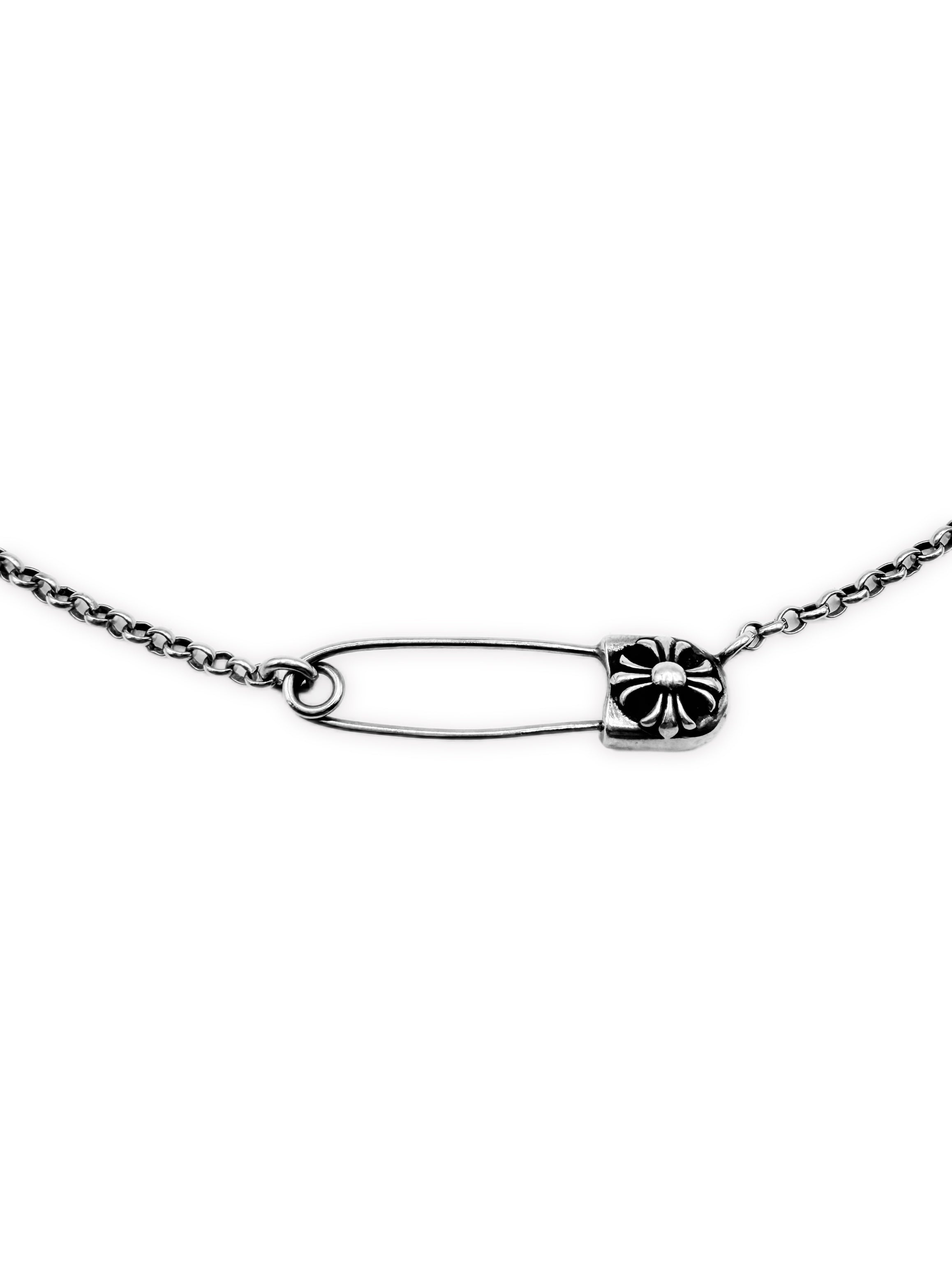 Chrome Hearts Safety Pin Plus Roll Chain .925 Silver Necklace