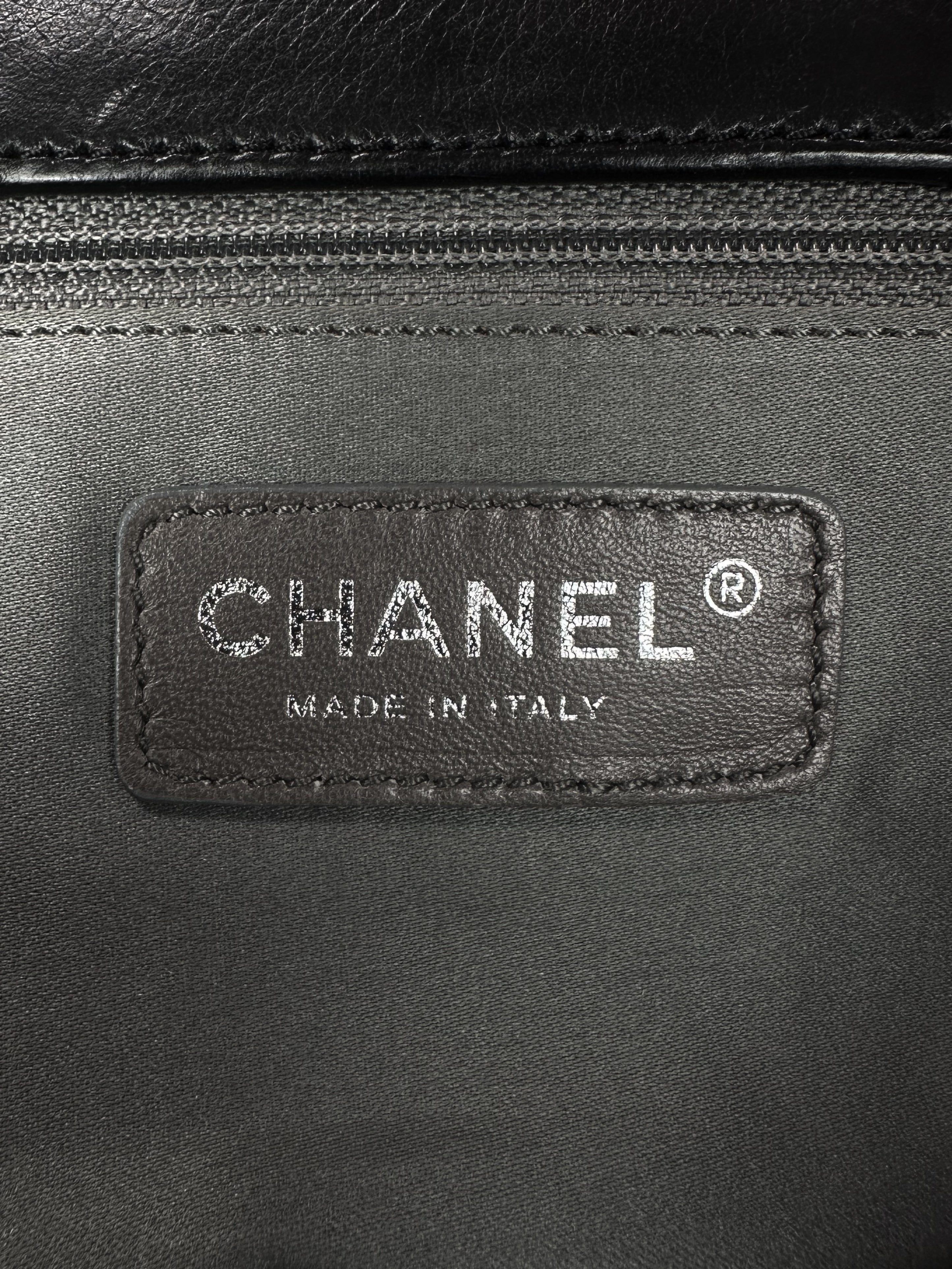 2006 Chanel Resin Modern Chain Black Lambskin Leather Flap Bag