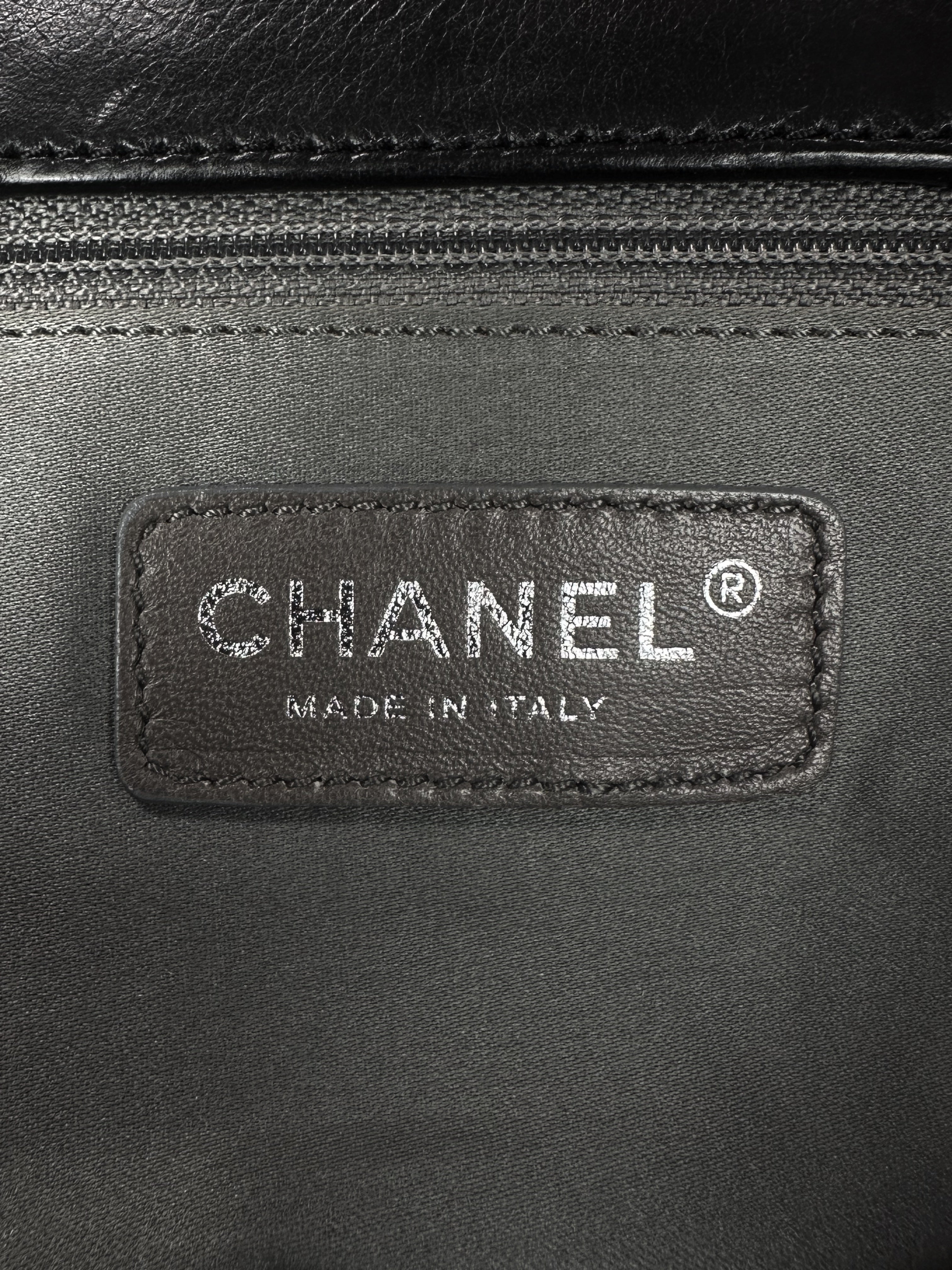 2006 Chanel Resin Modern Chain Black Lambskin Leather Flap Bag