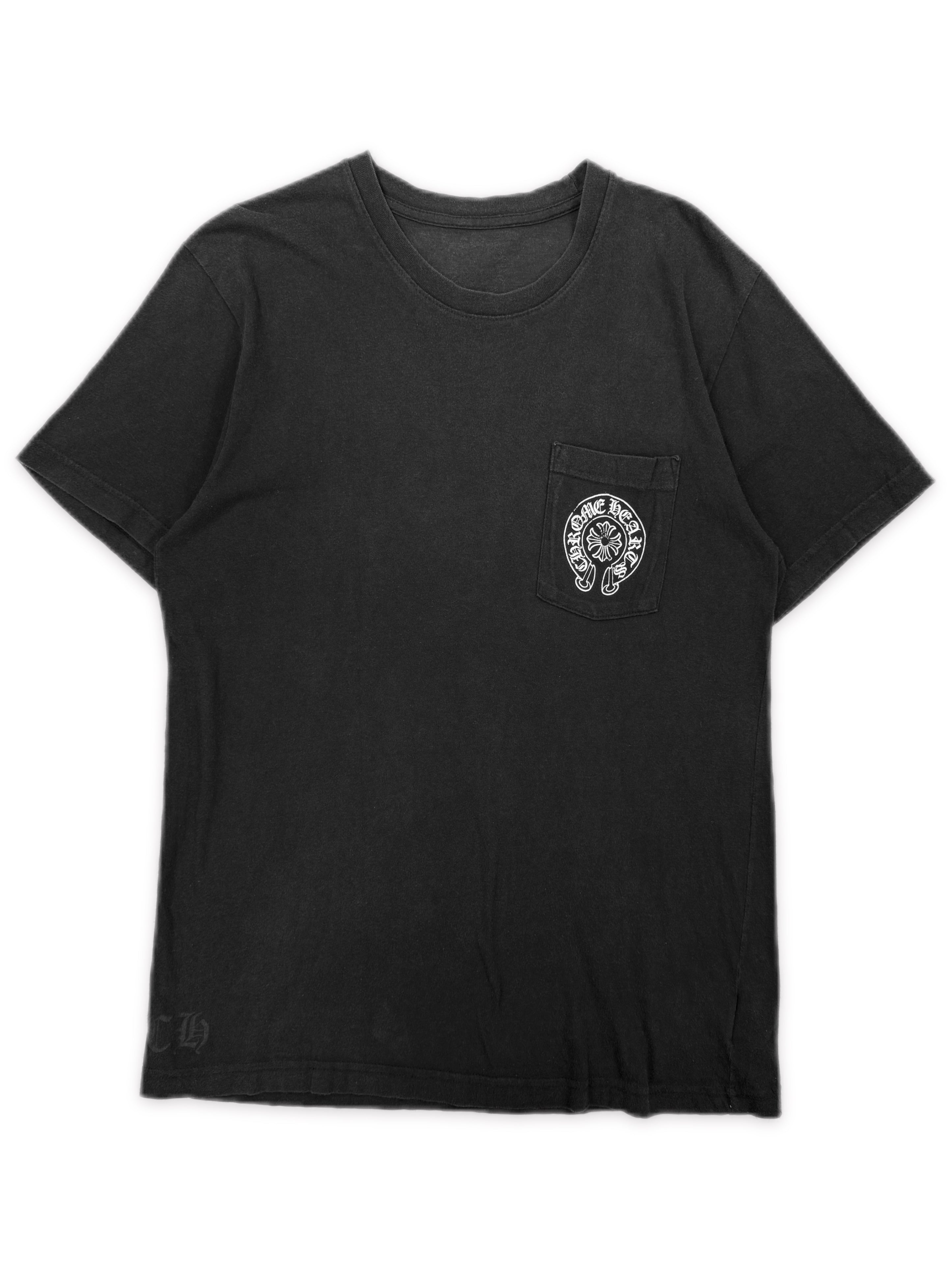 Chrome Hearts Hong Kong Exclusive Logo Black Horseshoe T-Shirt