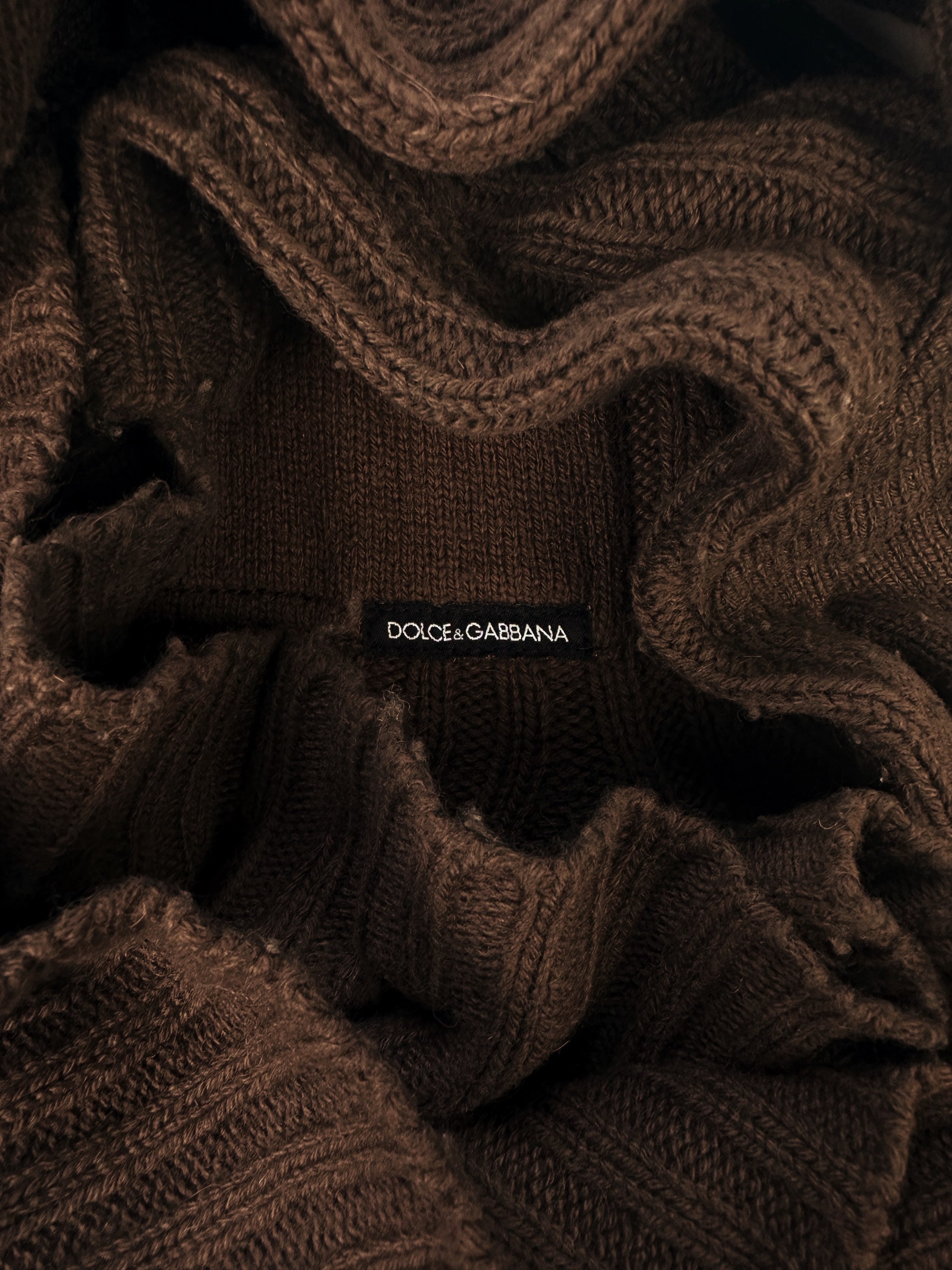 00s Dolce &amp; Gabbana Sun Faded Brown Knitted Sweater