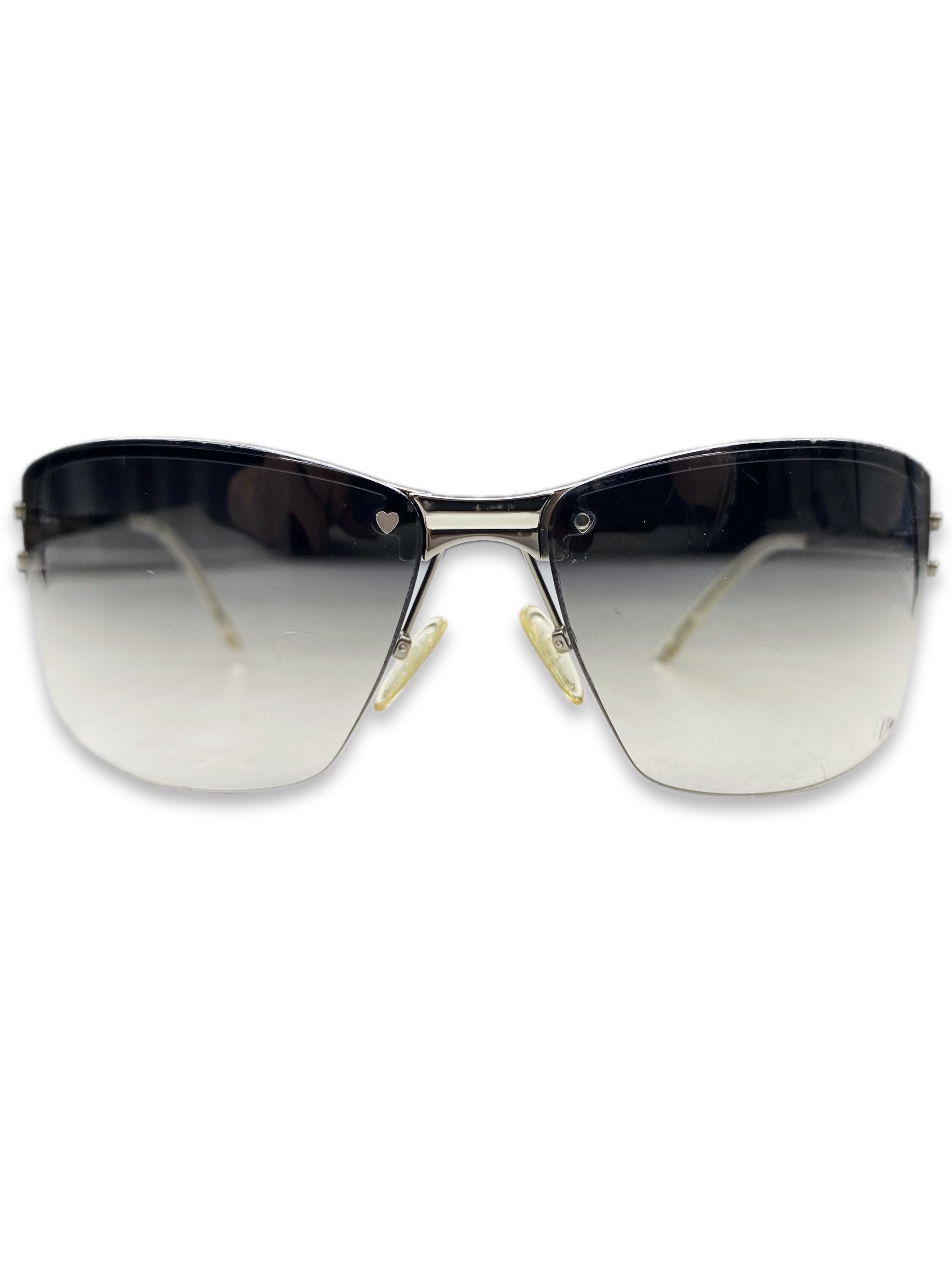Dior Heart Motif Gradient Tint Rounded Frame Glasses