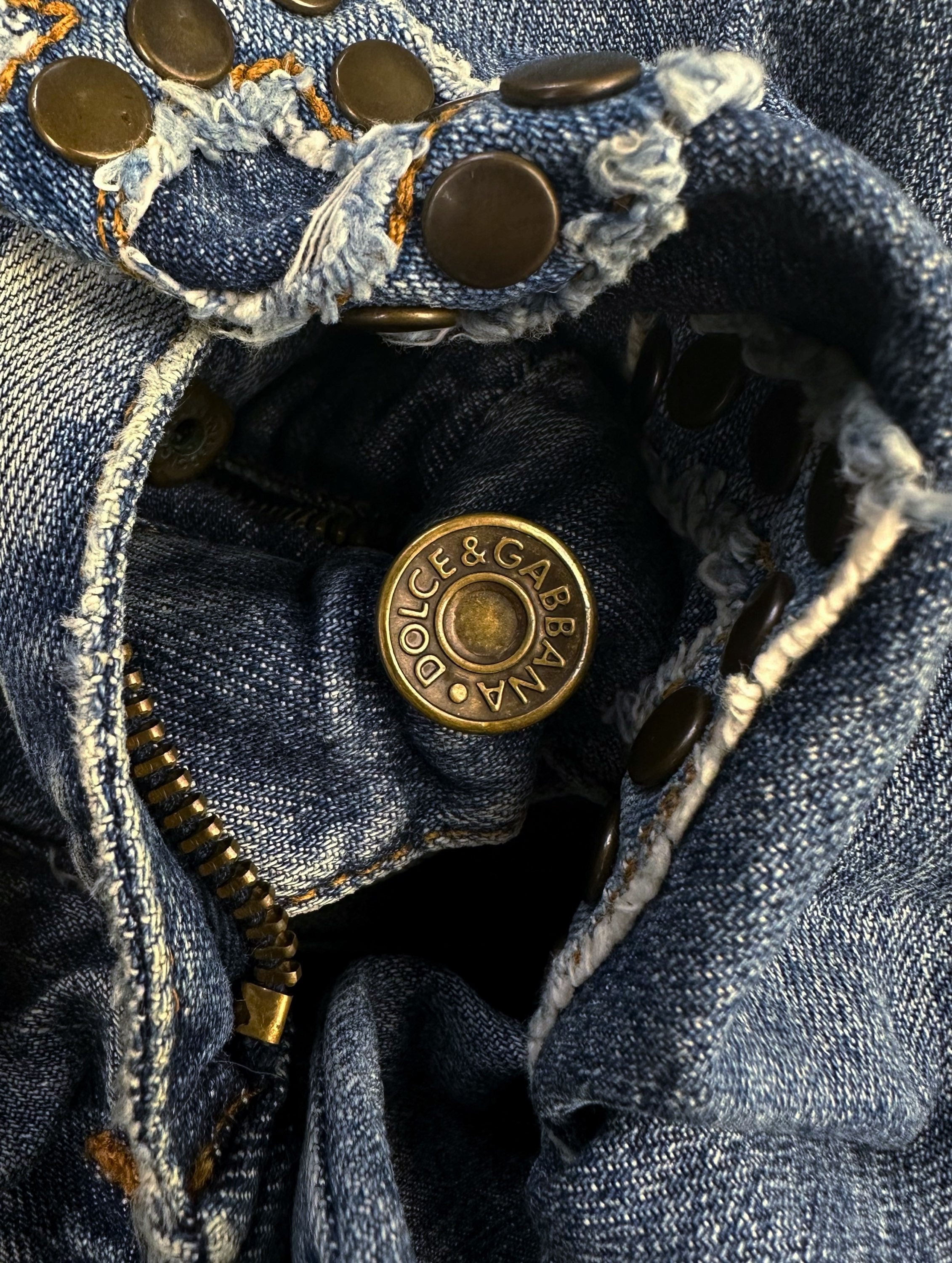 AW04 Dolce & Gabbana ‘Forever’ Studded Spell Out Denim