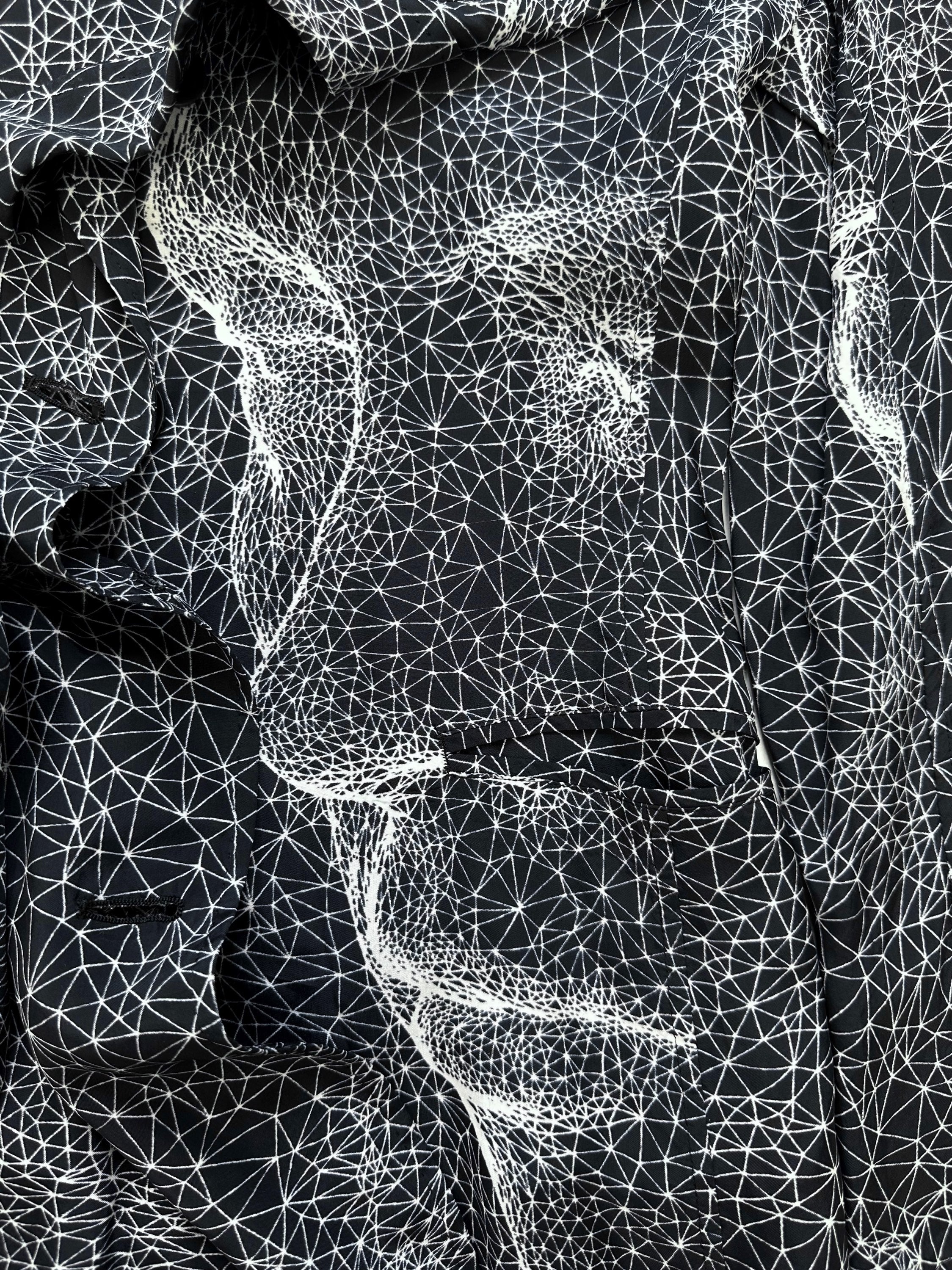 SS01 Jean Paul Gaultier Face ‘Constellation’ Navy Graphic Shirt