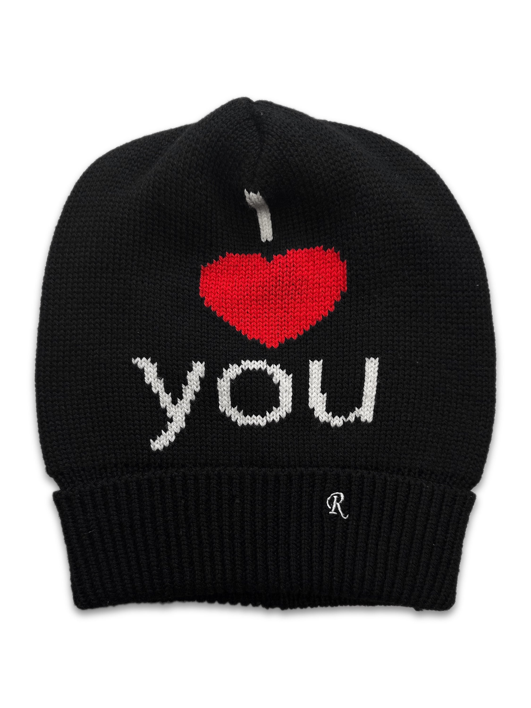 AW17 Raf Simons ‘I Love You’ Black Knitted Beanie