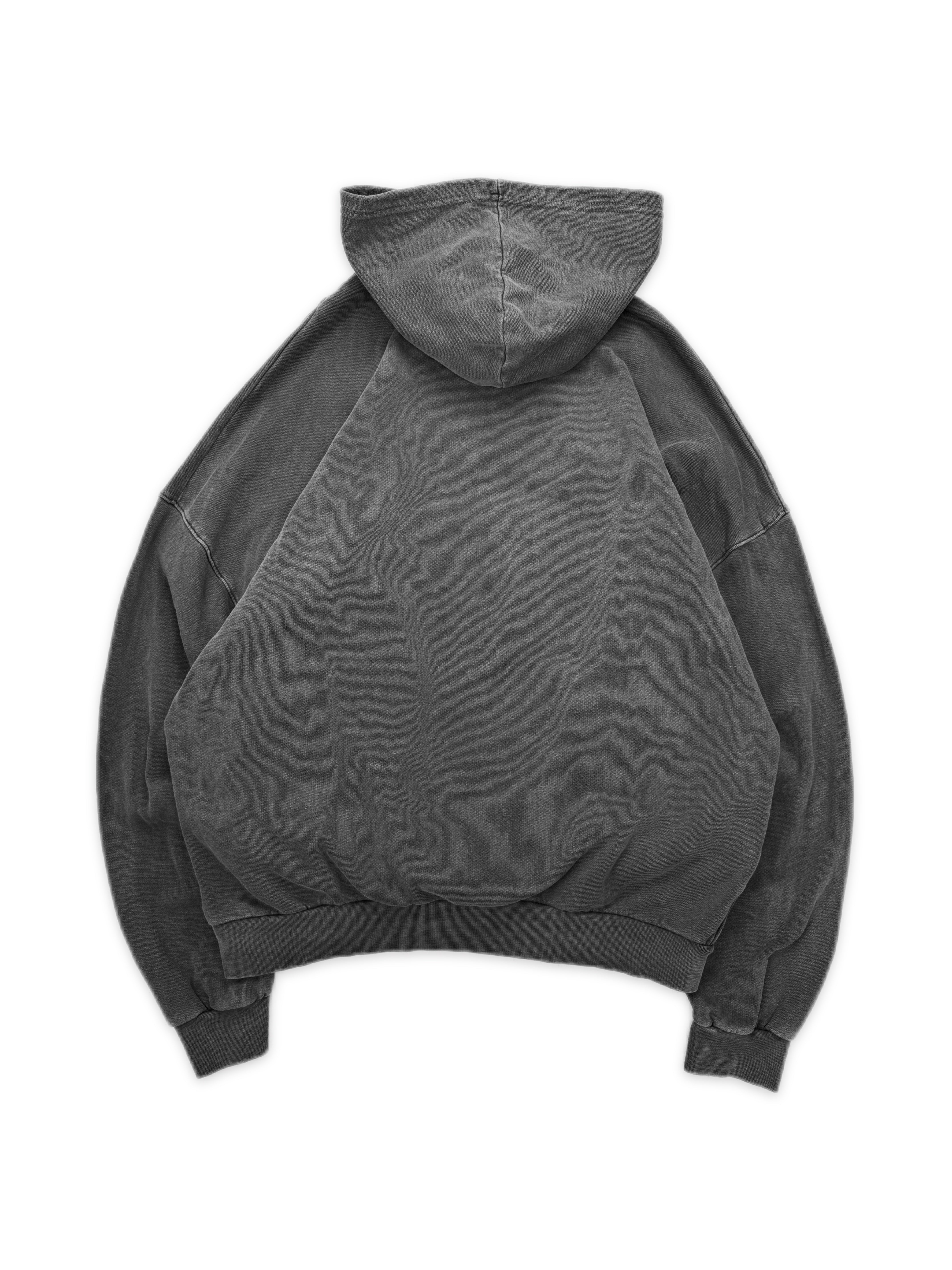 AW04 RAF SIMONS 'WAVES' MULTI POCKET CHARCOAL CARGO HOODIE