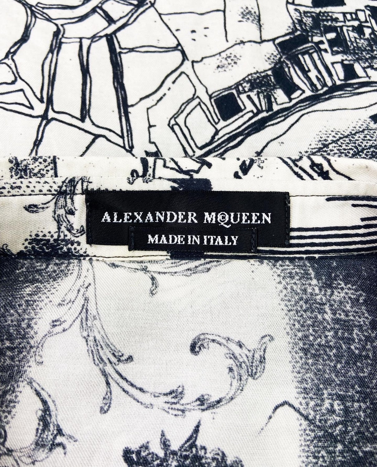 FW16 Alexander McQueen ‘River Thames’ Mesh Button Up Longsleeve Shirt