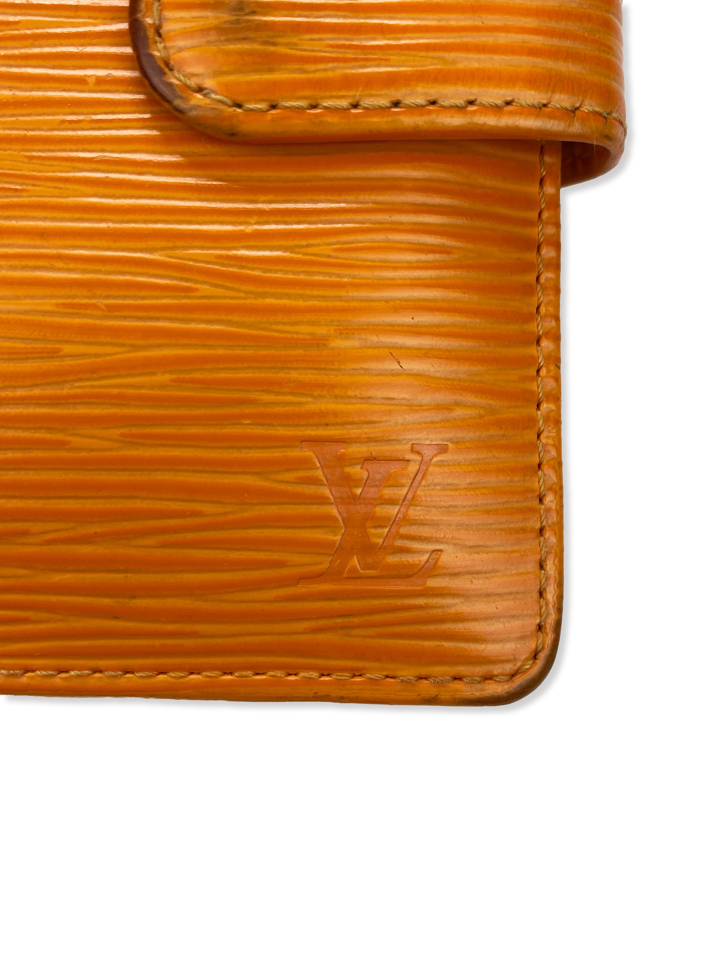 Louis Vuitton Orange Bifold Ribbed Wallet