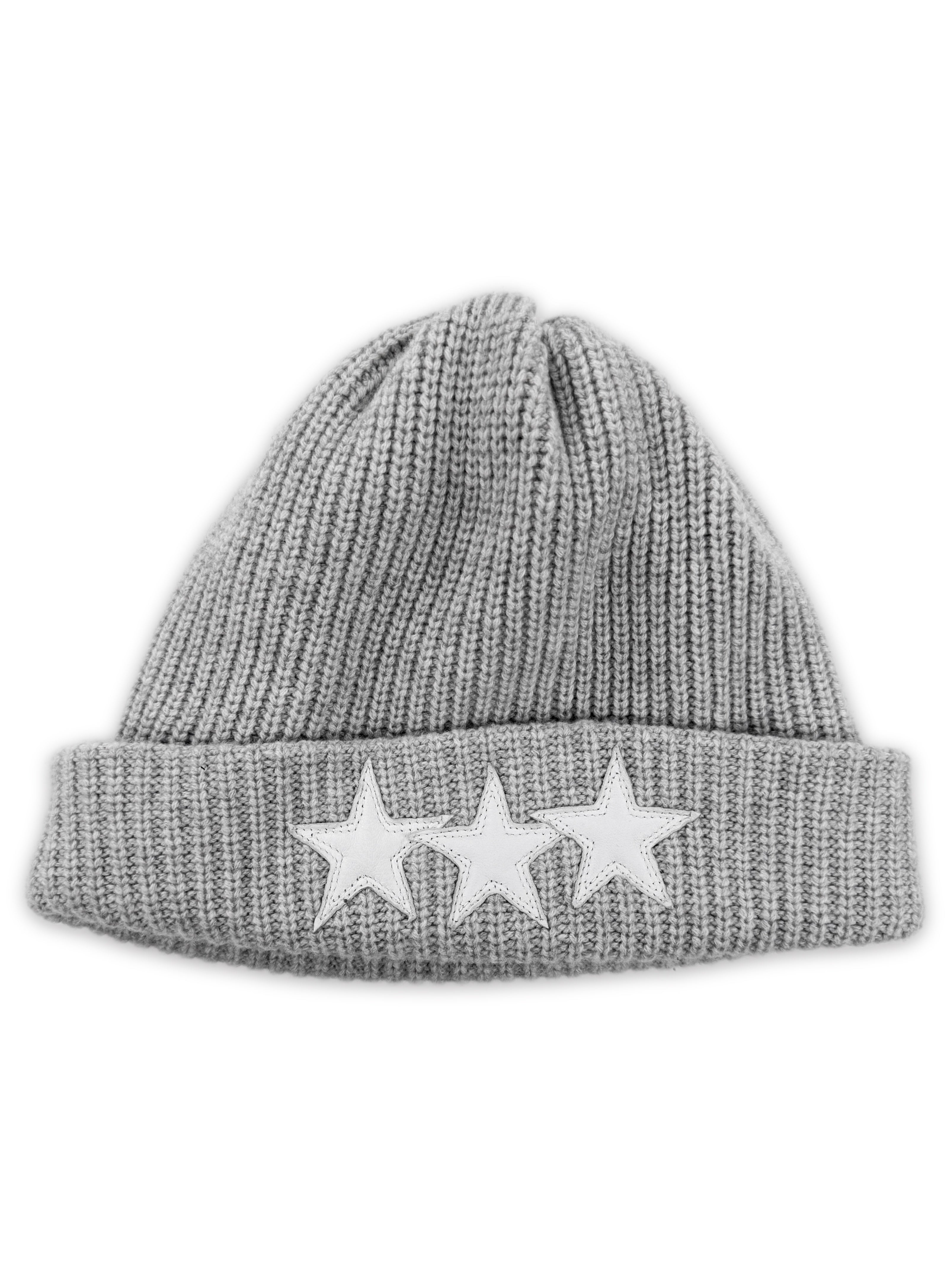 Chrome Hearts Star Patch ‘Sludge’ Grey Ribbed .925 Silver Beanie