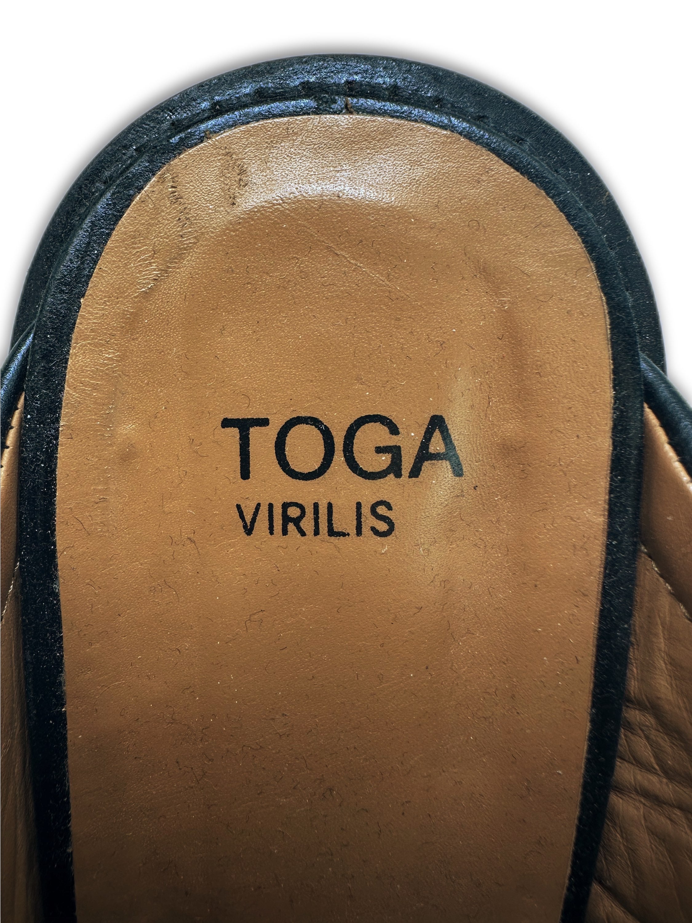 Toga Virilis Black Leather ‘Western’ Canada Exclusive Mules