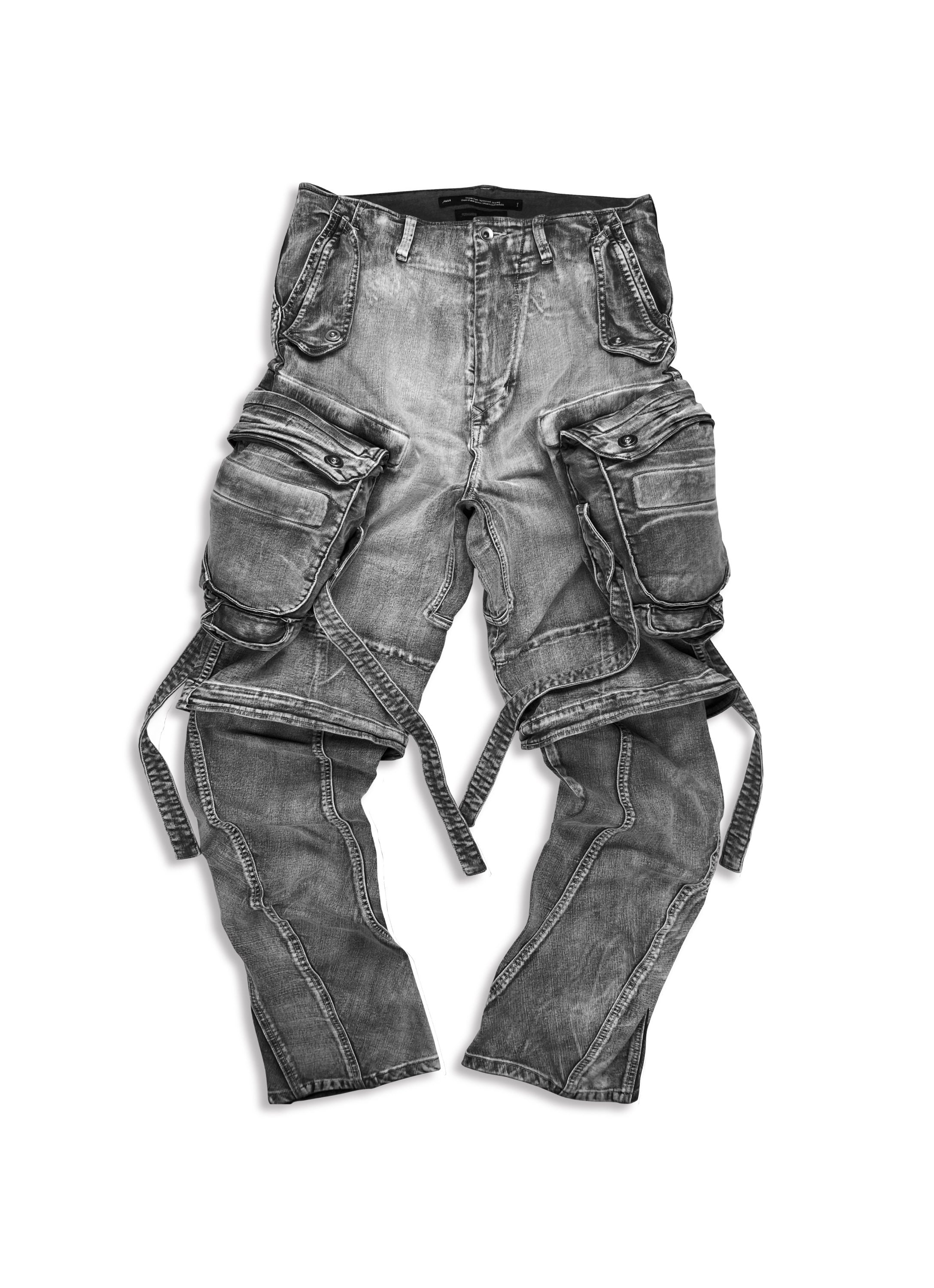 FW22 Julius ‘Gas Mask’ Bondage 3D Double Layered Cargo Denim