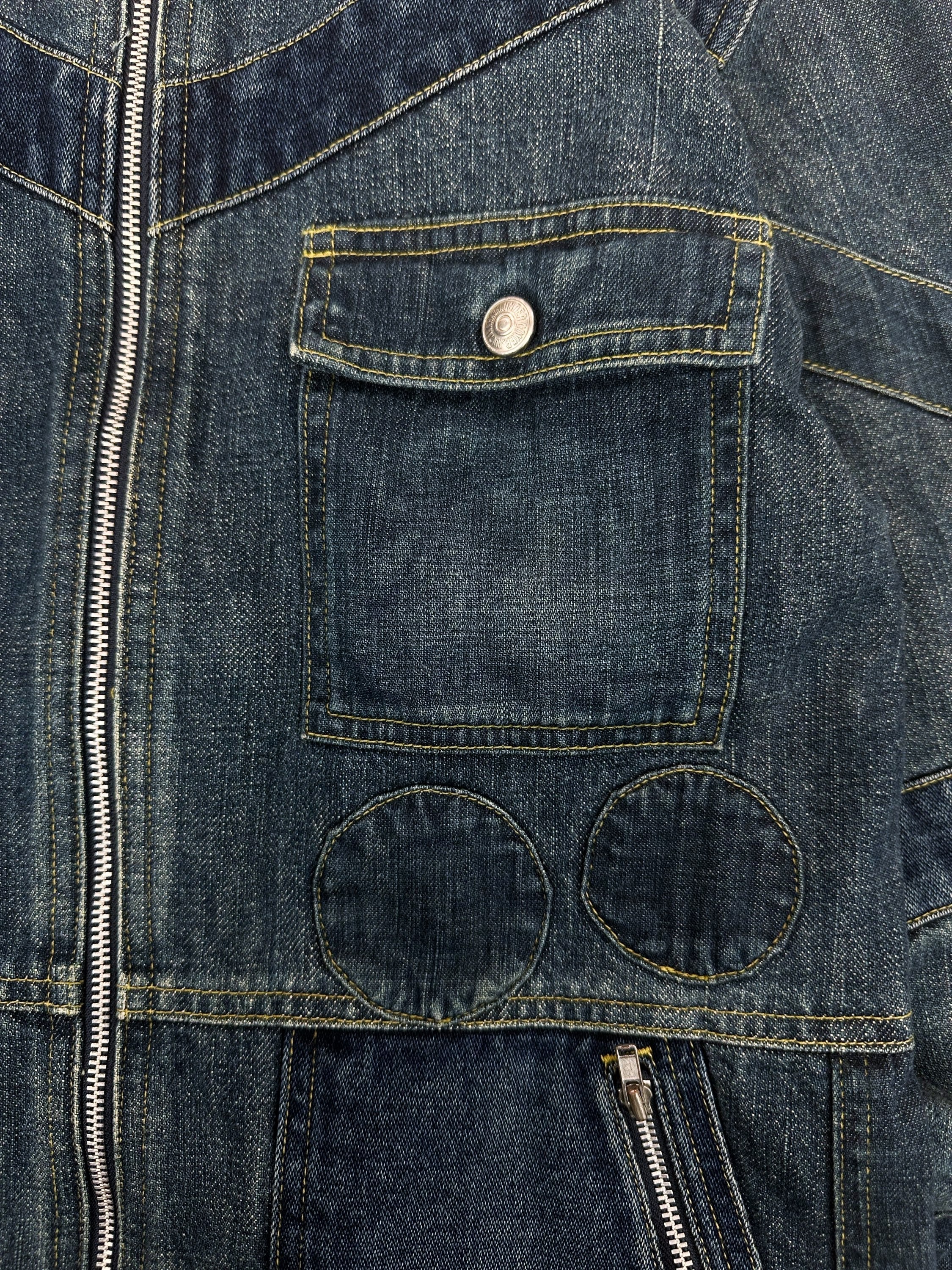 AW01 Undercover D.A.V.F Blue Denim Patched Jacket